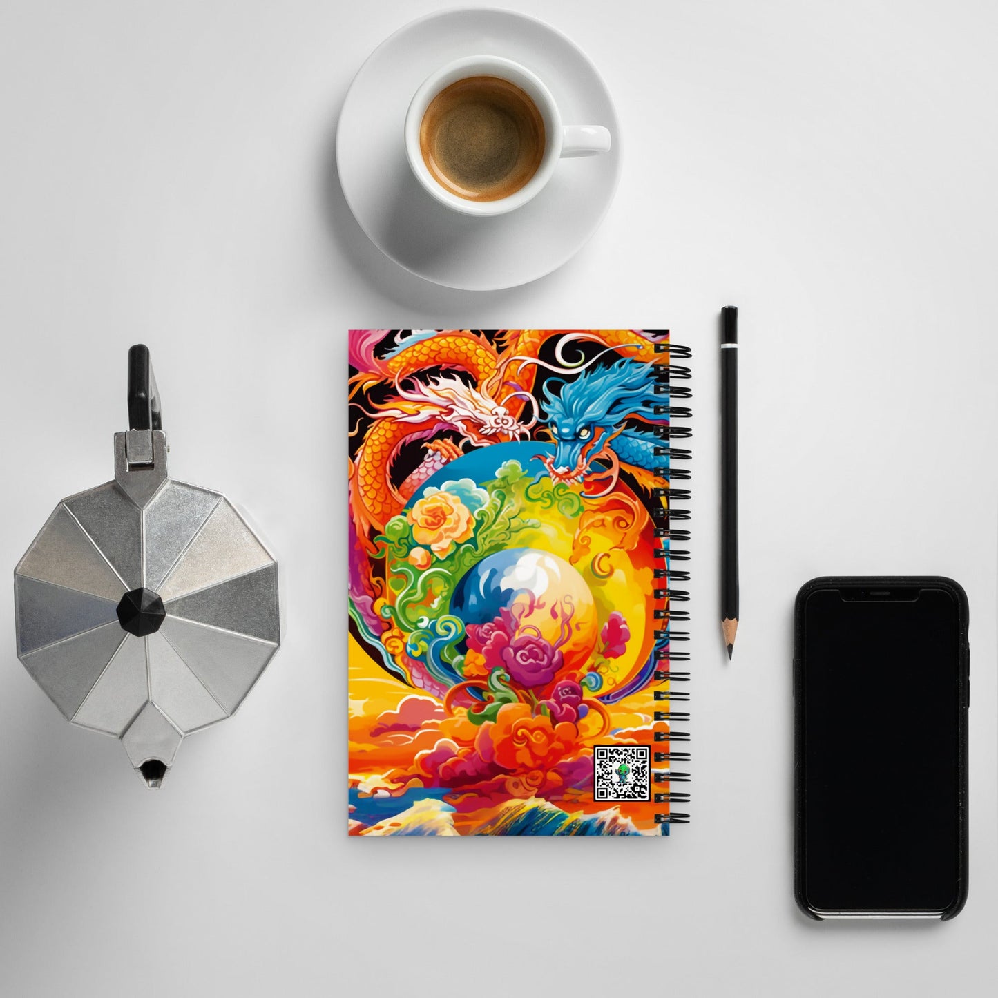 Eternal Harmony: Dual Dragon Spiral Notebook - BBairt