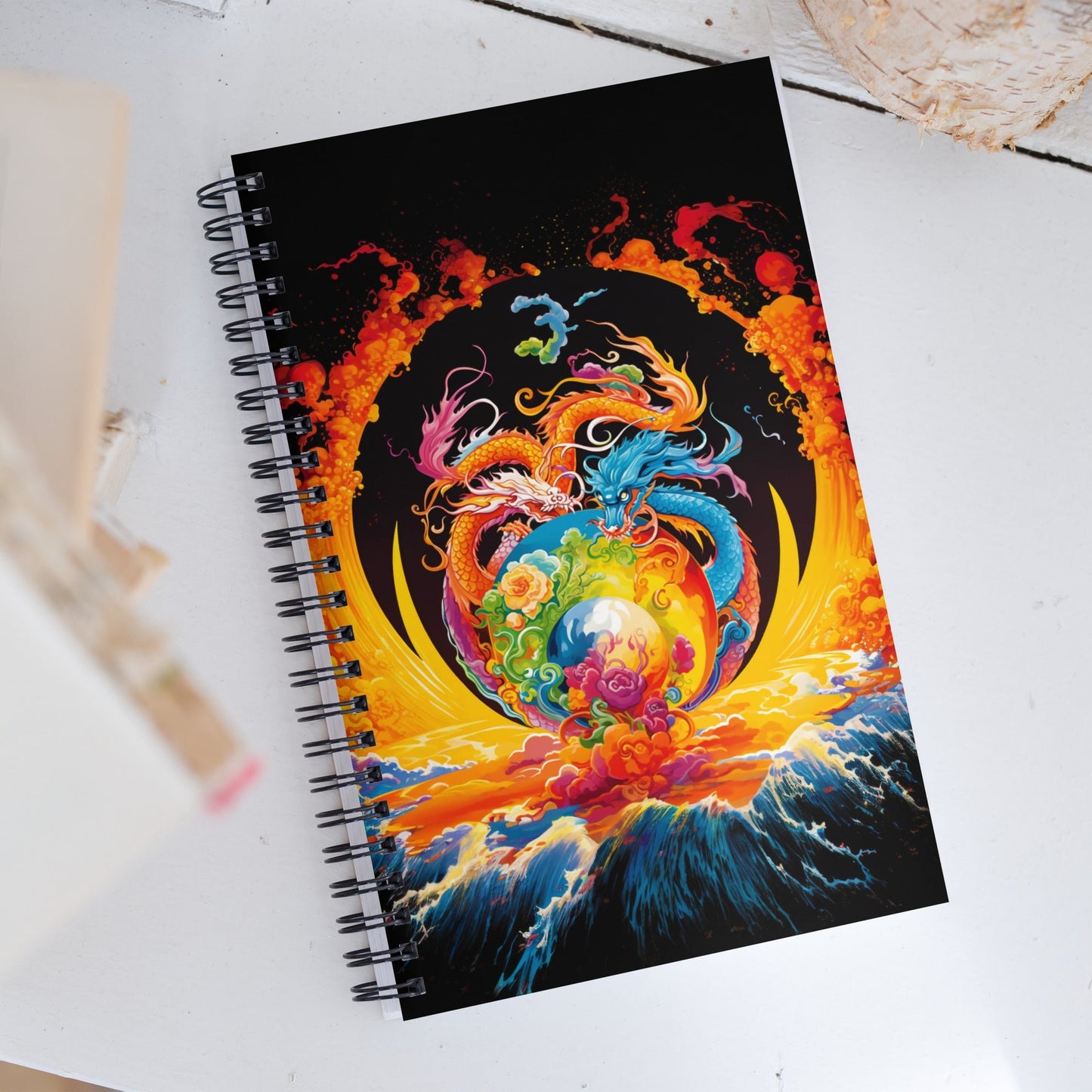 Eternal Harmony: Dual Dragon Spiral Notebook - BBairt