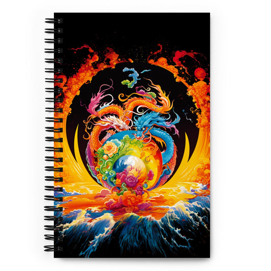 Eternal Harmony: Dual Dragon Spiral Notebook - BBairt