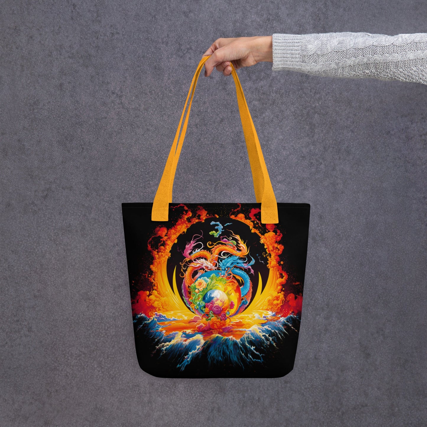 Eternal Harmony: Dual Dragon Tote Bag - BBairt
