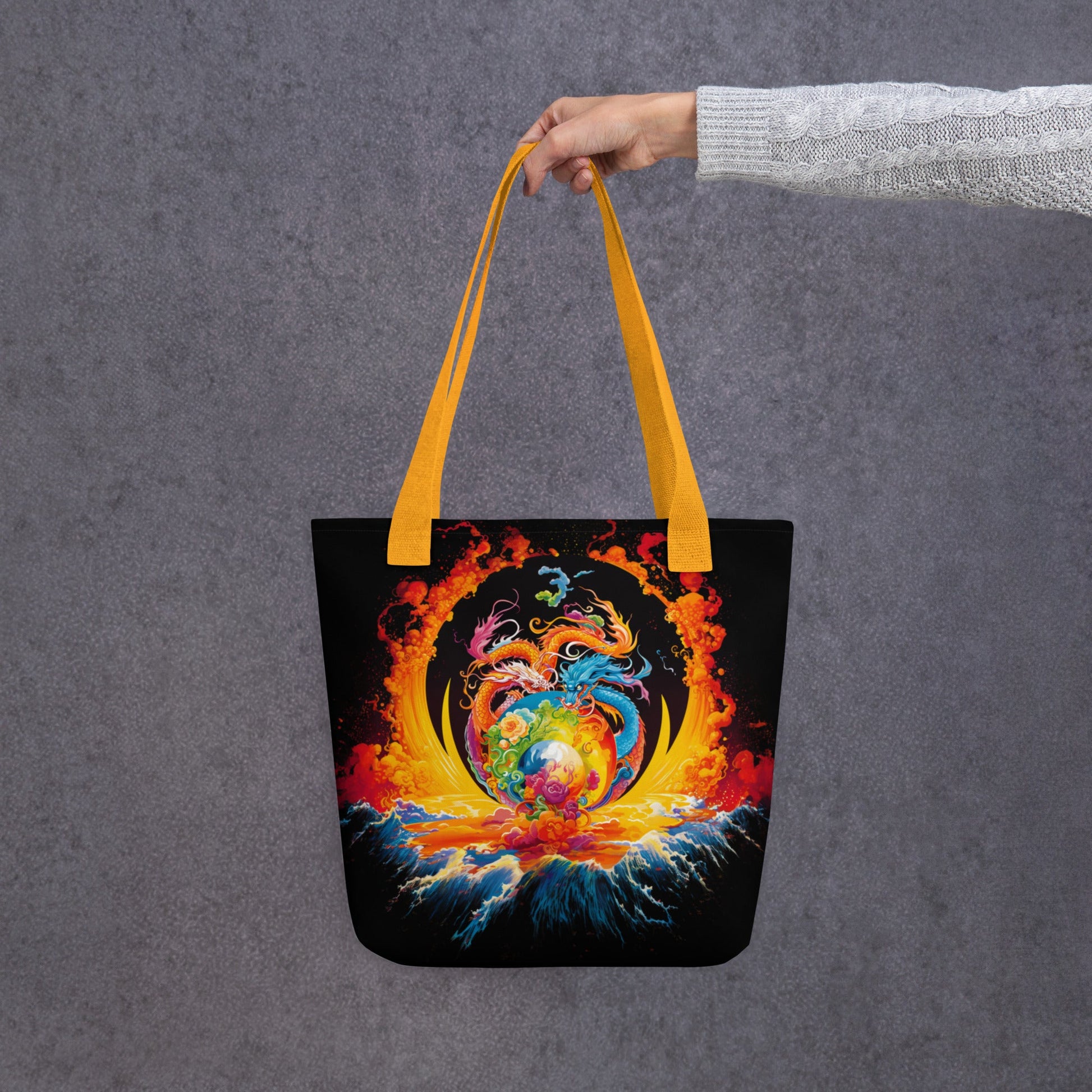 Eternal Harmony: Dual Dragon Tote Bag - BBairt