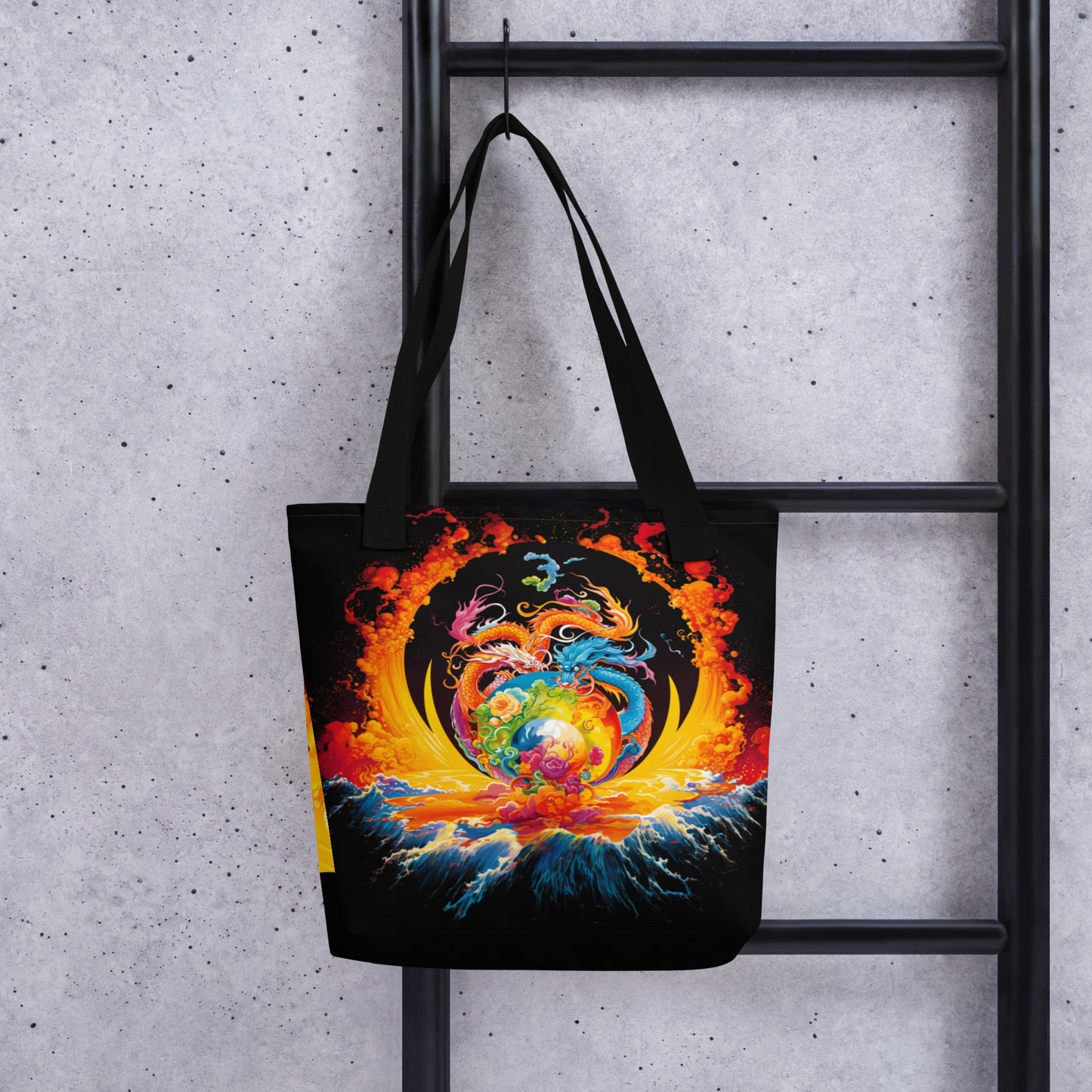 Eternal Harmony: Dual Dragon Tote Bag - BBairt