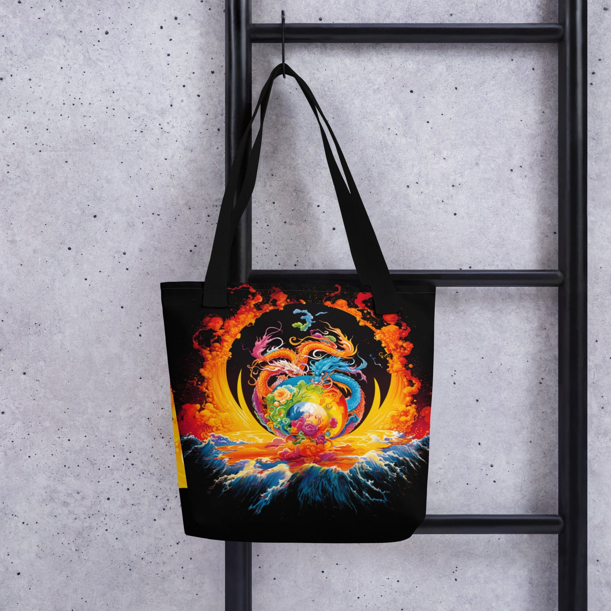 Eternal Harmony: Dual Dragon Tote Bag - BBairt