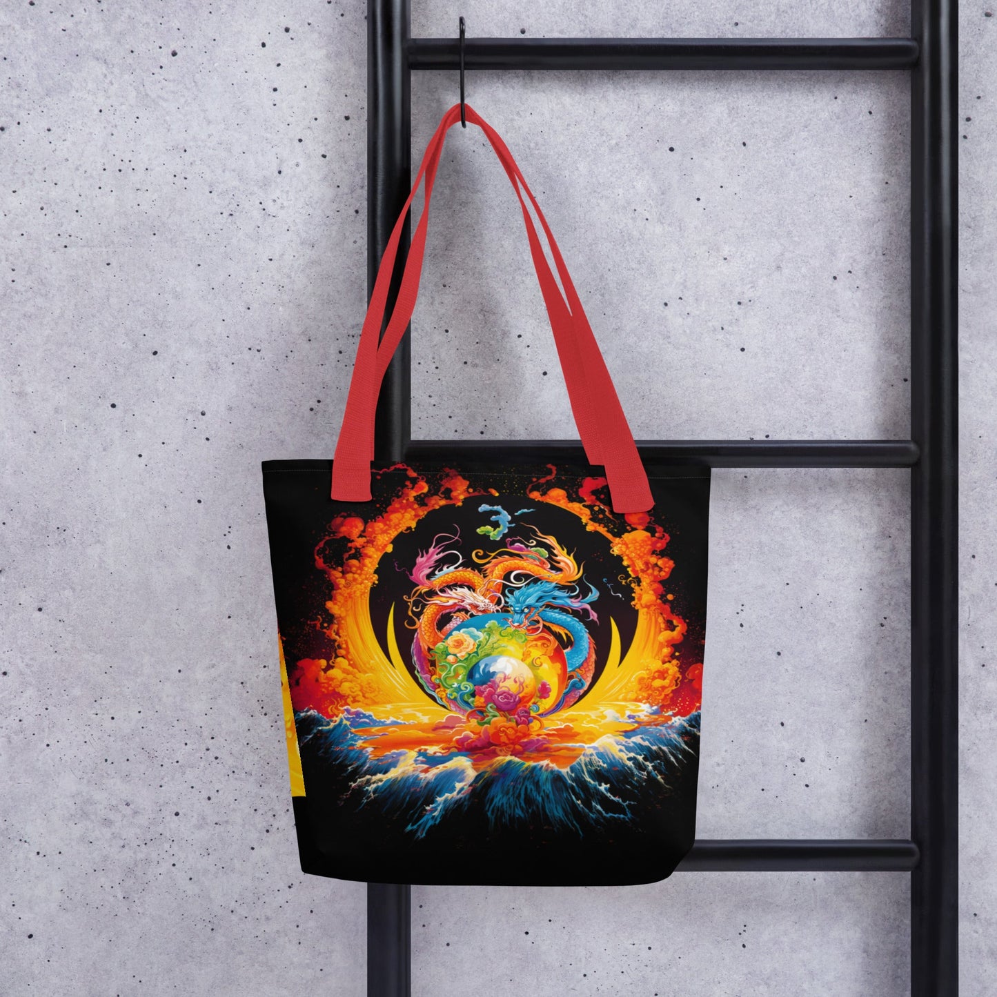 Eternal Harmony: Dual Dragon Tote Bag - BBairt