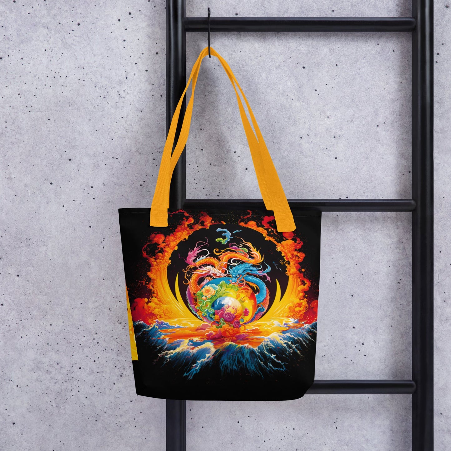 Eternal Harmony: Dual Dragon Tote Bag - BBairt