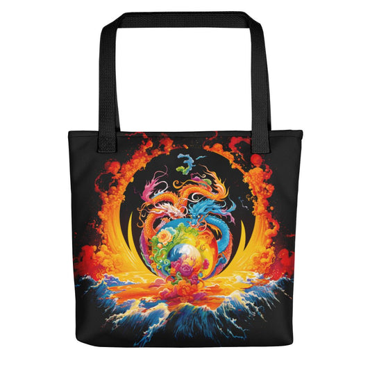 Eternal Harmony: Dual Dragon Tote Bag - BBairt