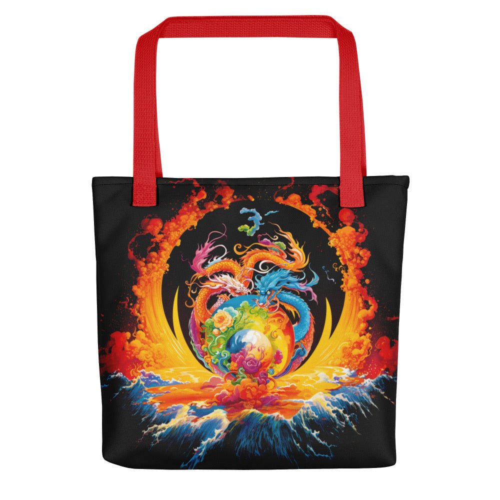 Eternal Harmony: Dual Dragon Tote Bag - BBairt