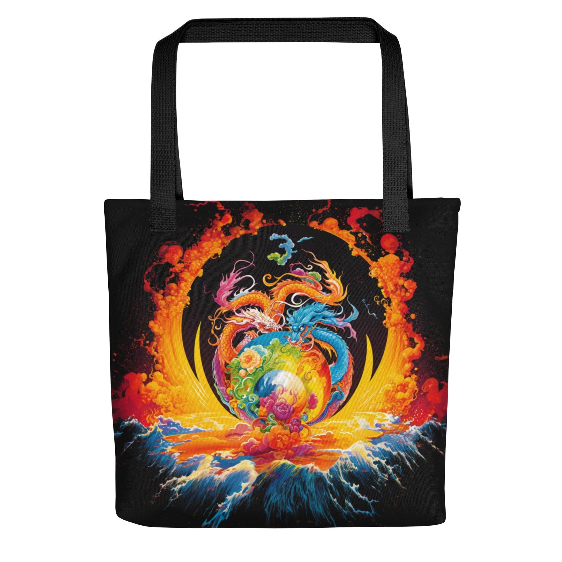 Eternal Harmony: Dual Dragon Tote Bag - BBairt