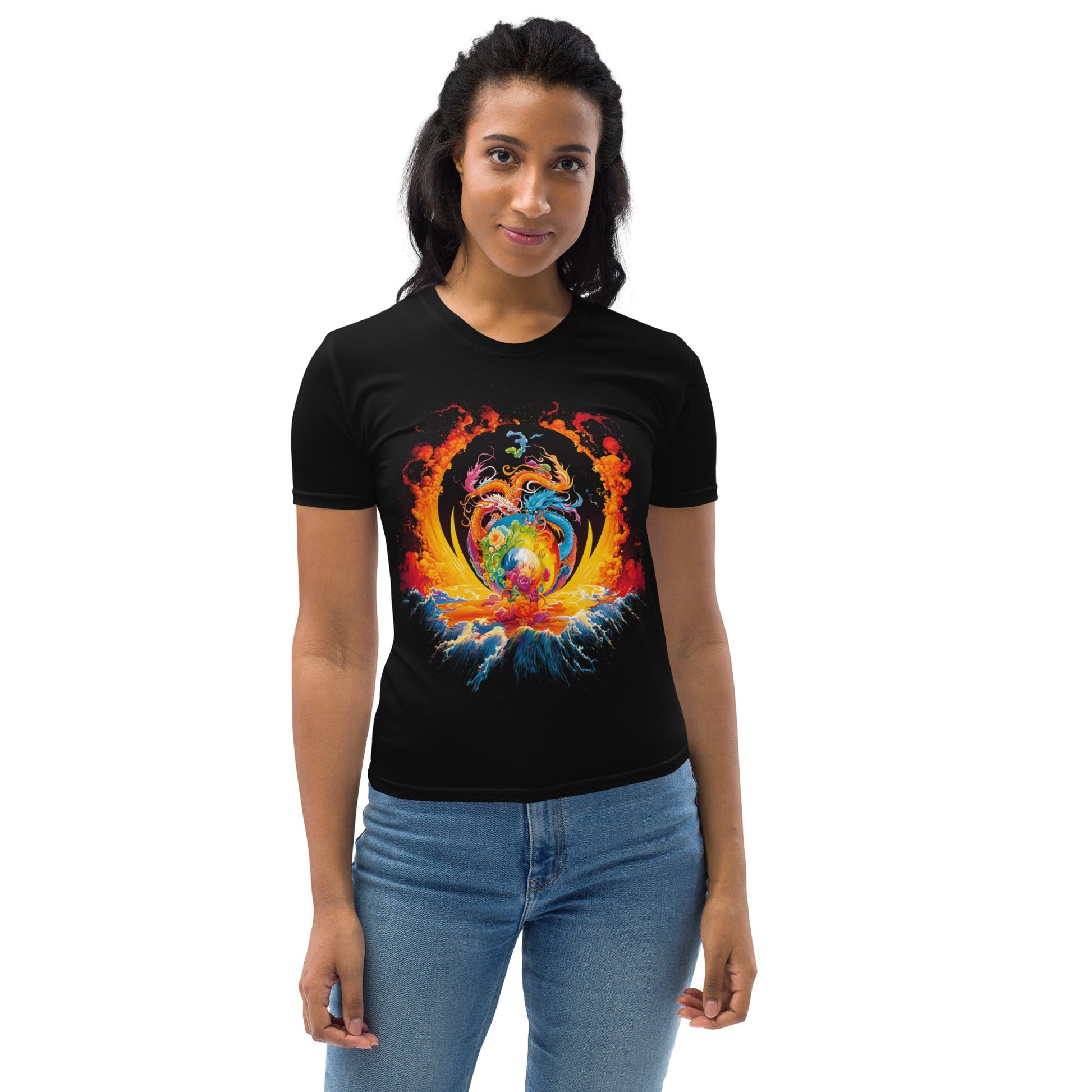 Eternal Harmony: Dual Dragon Women's T-Shirt - BBairt