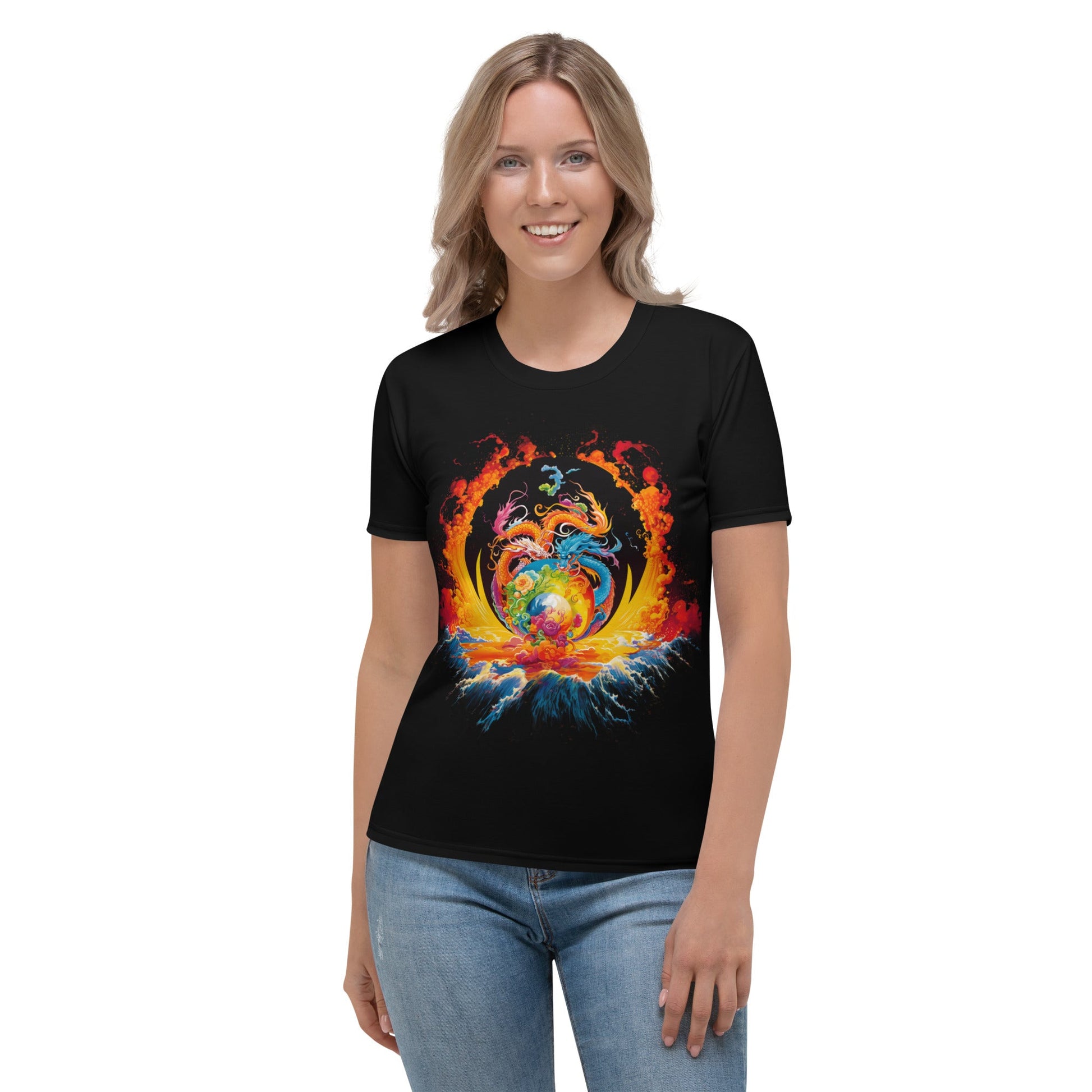 Eternal Harmony: Dual Dragon Women's T-Shirt - BBairt