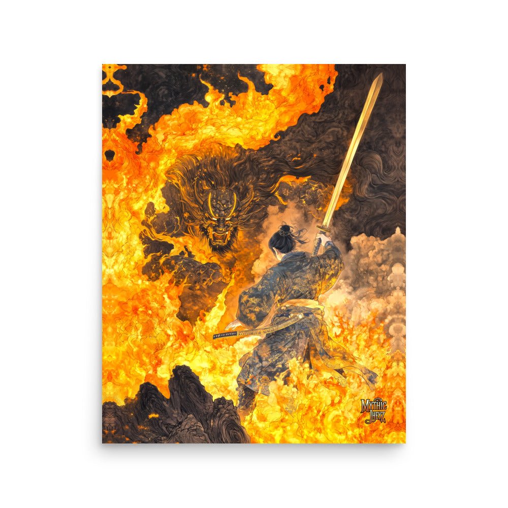 Flameborn Duel Photo Paper Poster - Mythic Jheyz Collection - BBairt