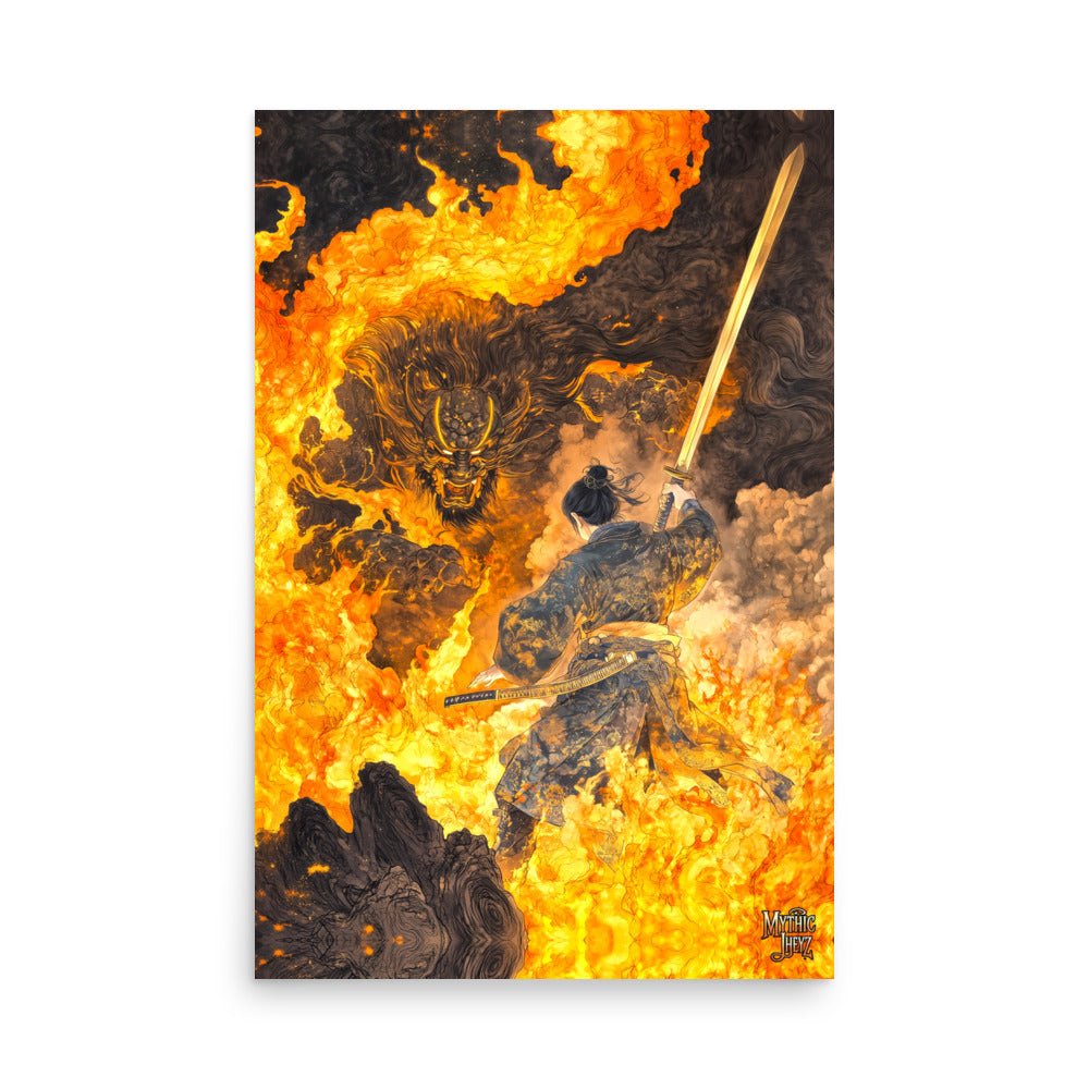 Flameborn Duel Photo Paper Poster - Mythic Jheyz Collection - BBairt