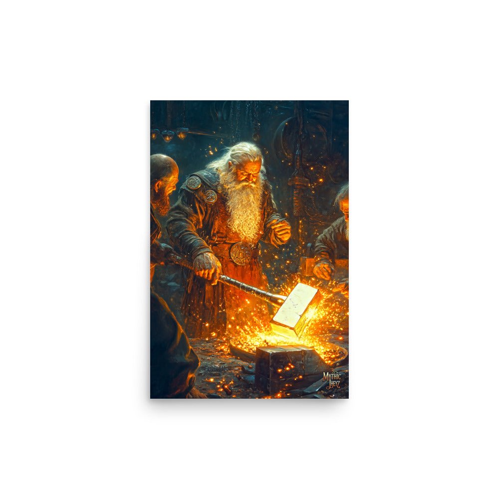 Forge Master's Flame Photo Paper Poster - Mythic Jheyz Collection - BBairt