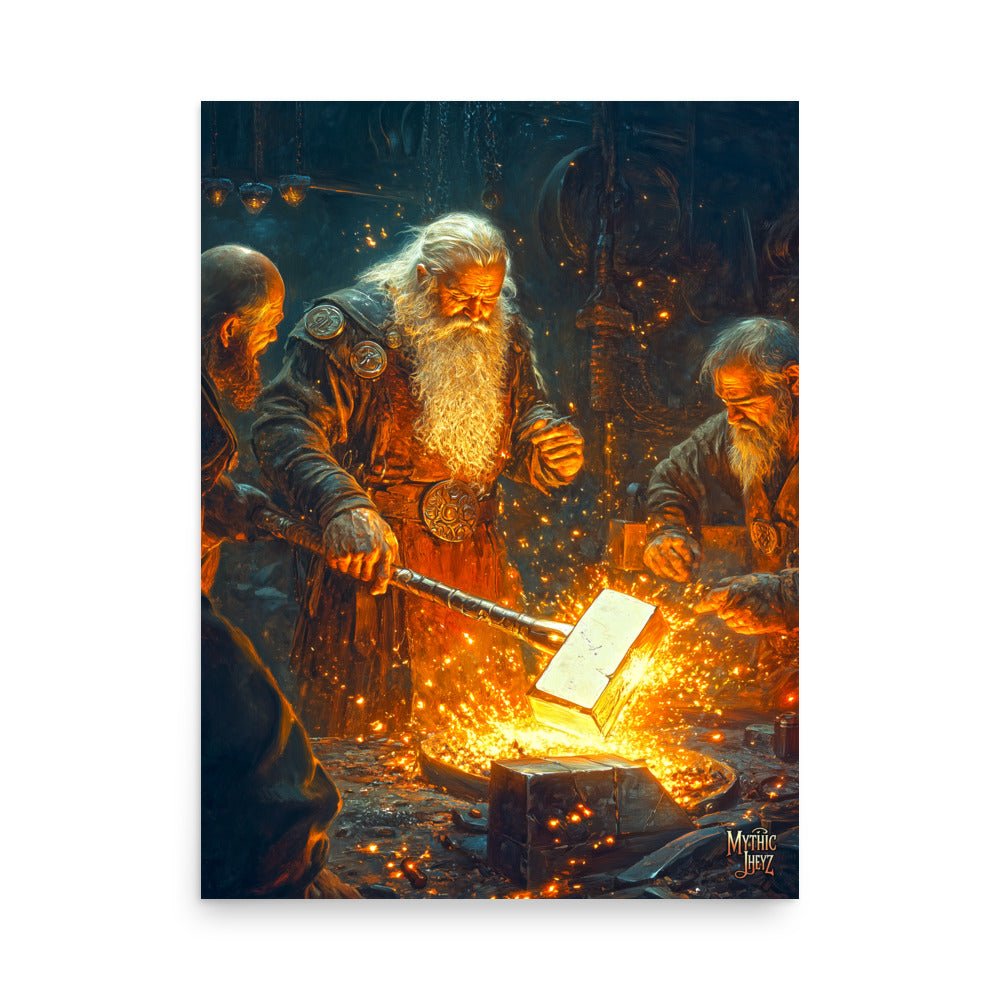 Forge Master's Flame Photo Paper Poster - Mythic Jheyz Collection - BBairt