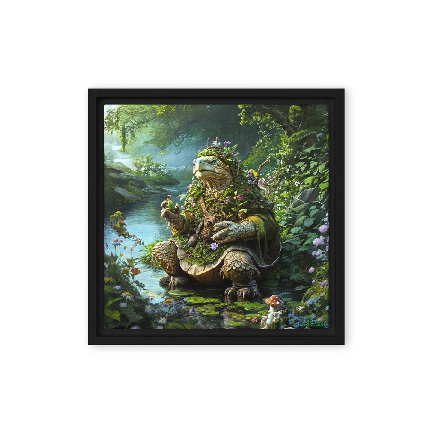 Wiseheart the Druid Turtle - Framed Canvas Print