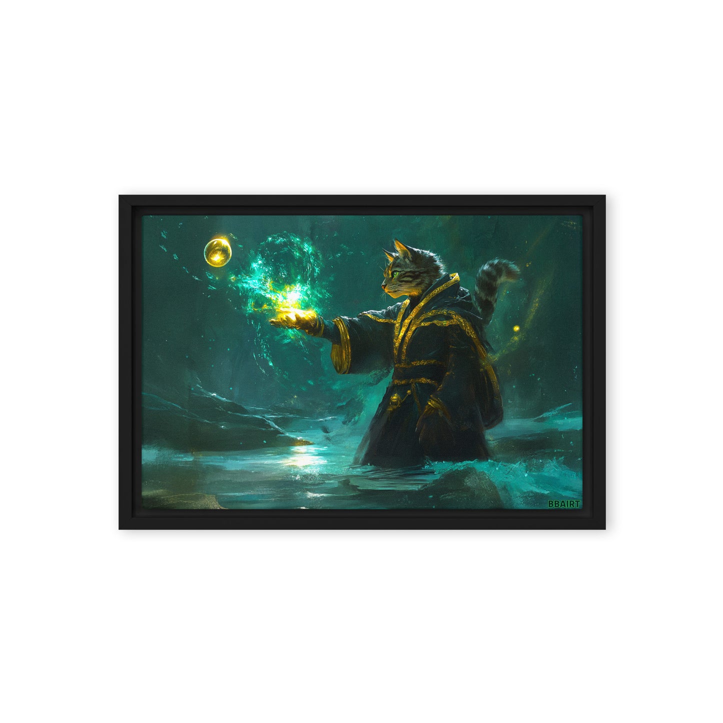 Mysticpaw the Spellcaster - Framed Canvas Print