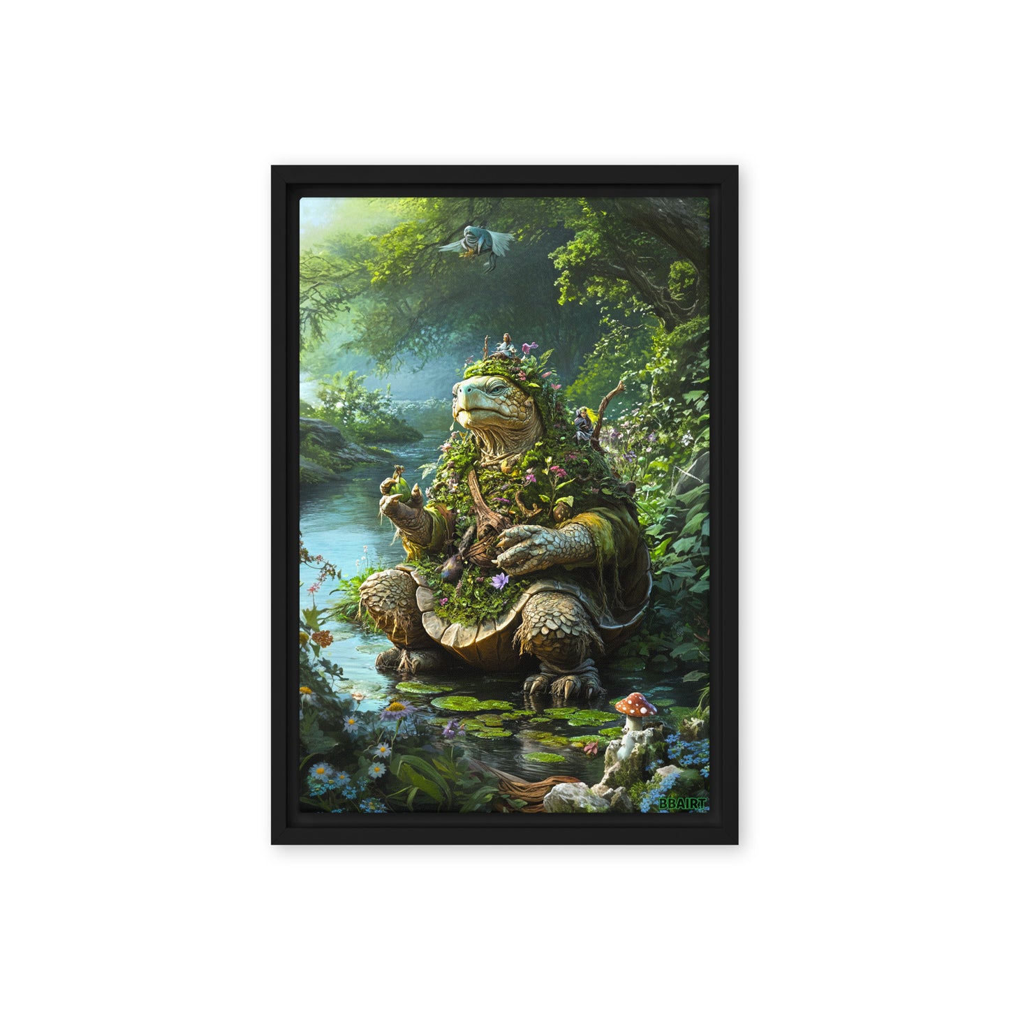 Wiseheart the Druid Turtle - Framed Canvas Print