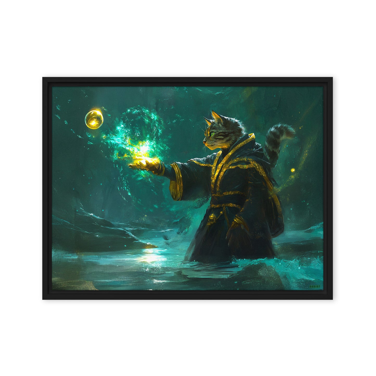 Mysticpaw the Spellcaster - Framed Canvas Print