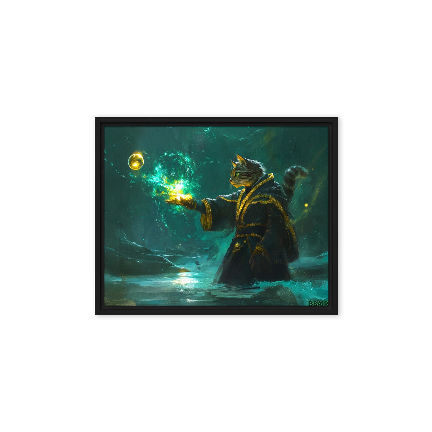 Mysticpaw the Spellcaster - Framed Canvas Print