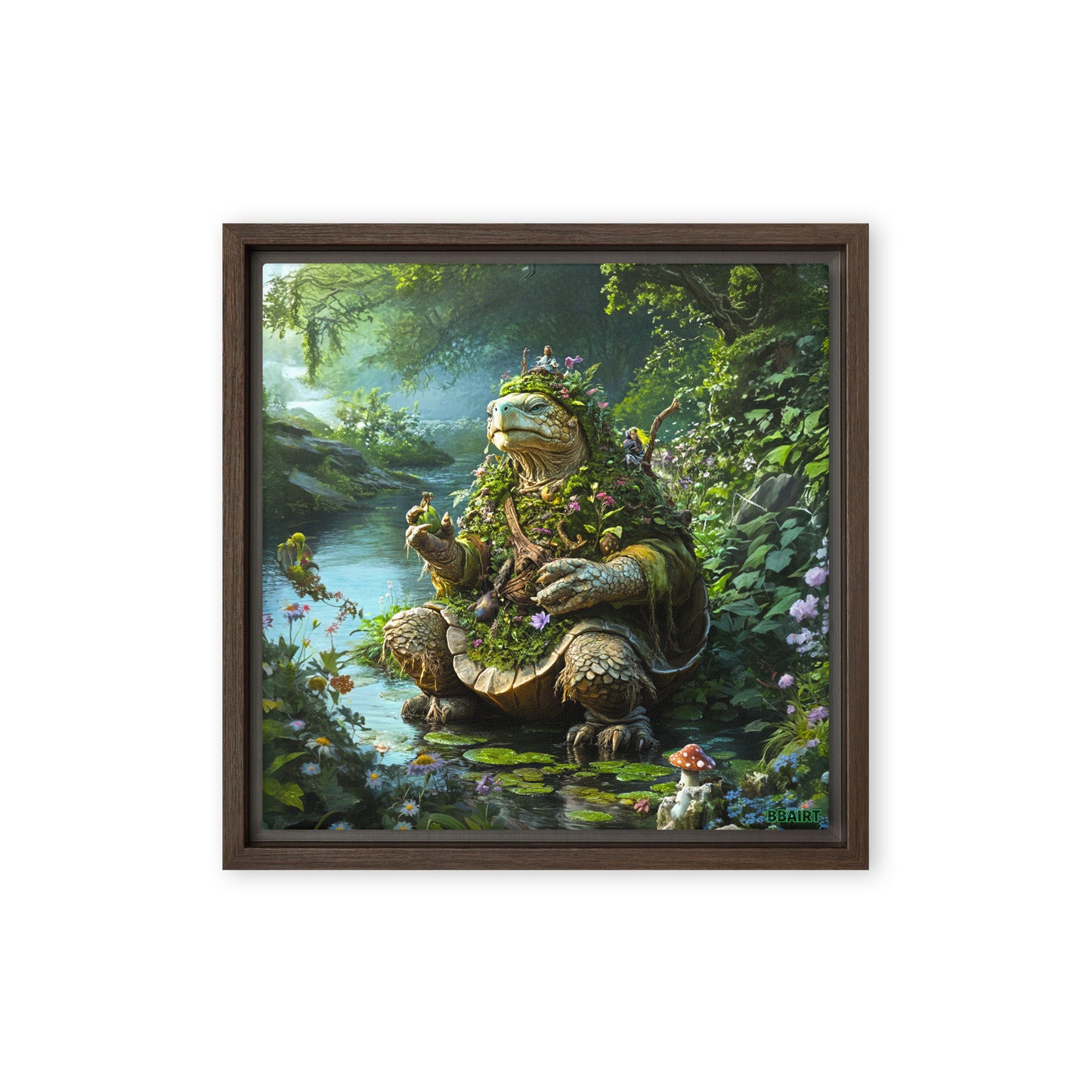 Wiseheart the Druid Turtle - Framed Canvas Print