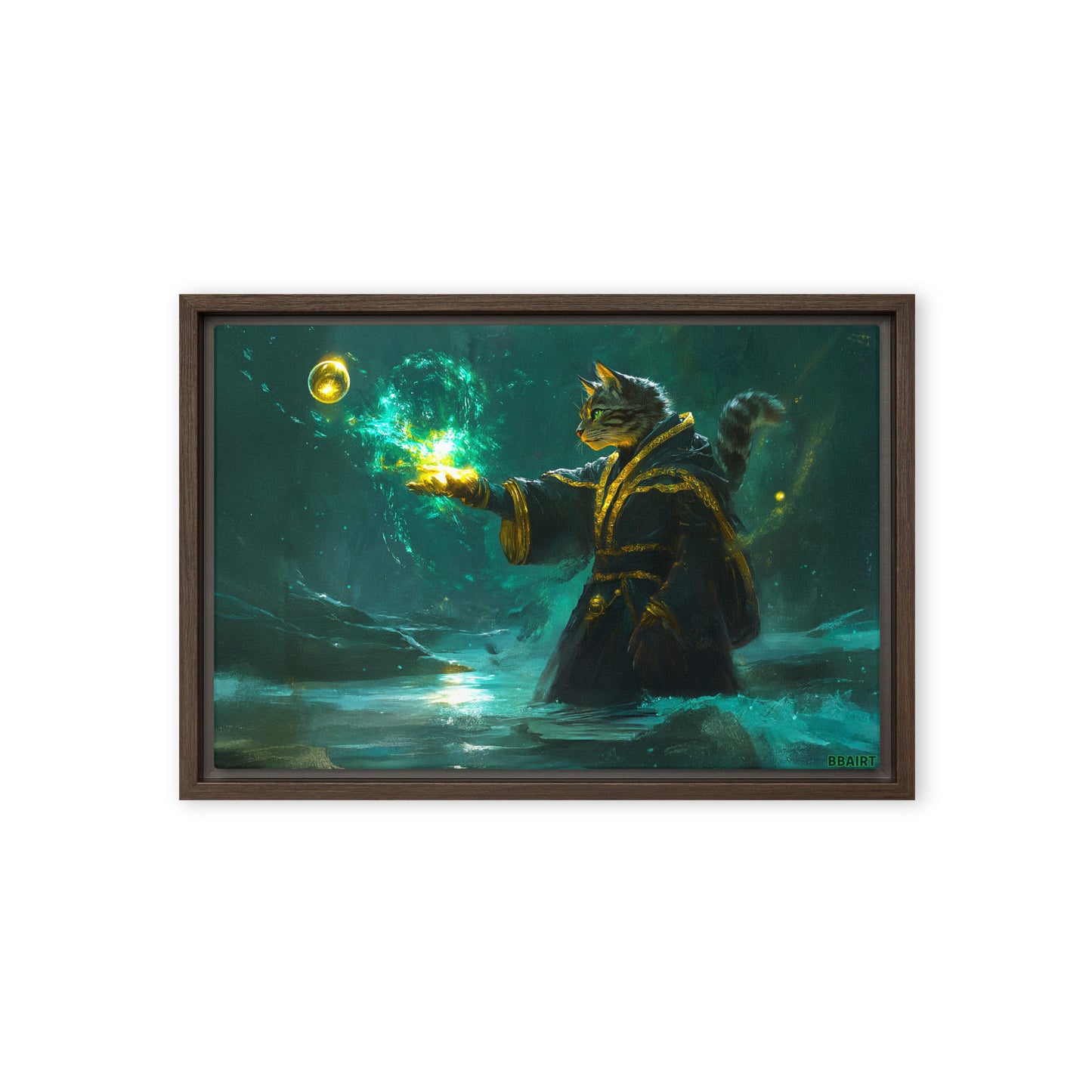 Mysticpaw the Spellcaster - Framed Canvas Print