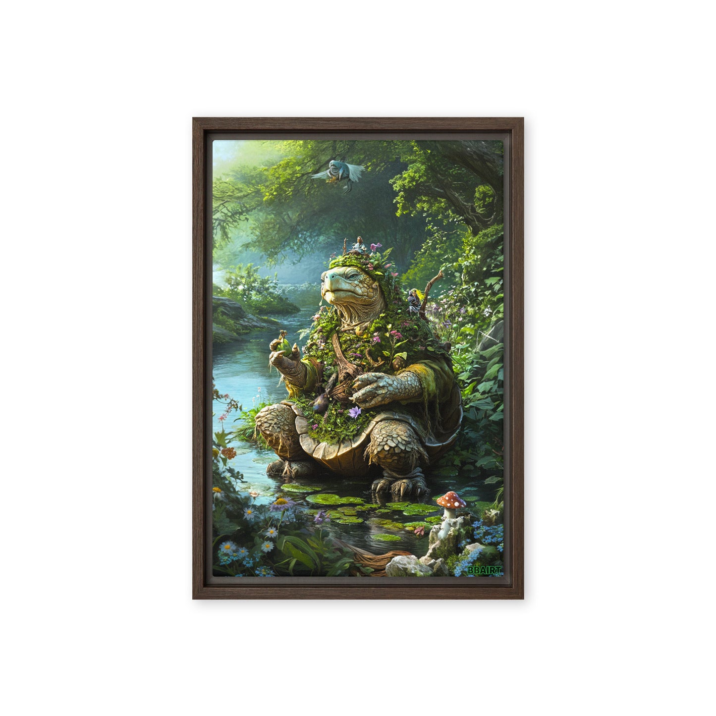 Wiseheart the Druid Turtle - Framed Canvas Print