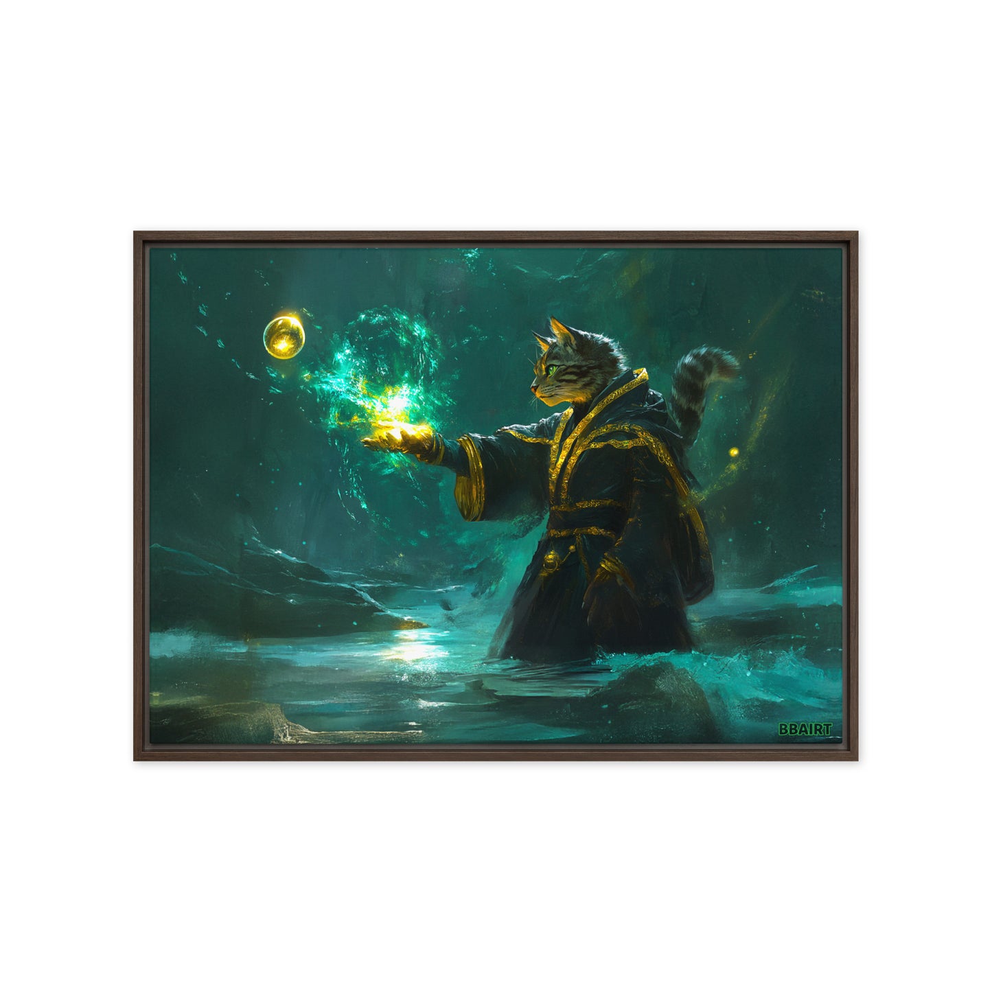 Mysticpaw the Spellcaster - Framed Canvas Print