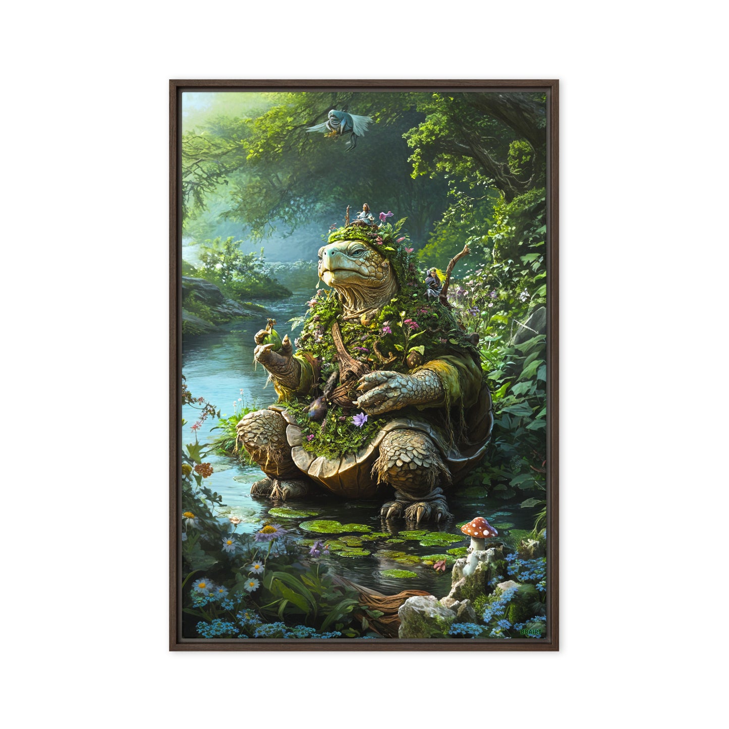 Wiseheart the Druid Turtle - Framed Canvas Print