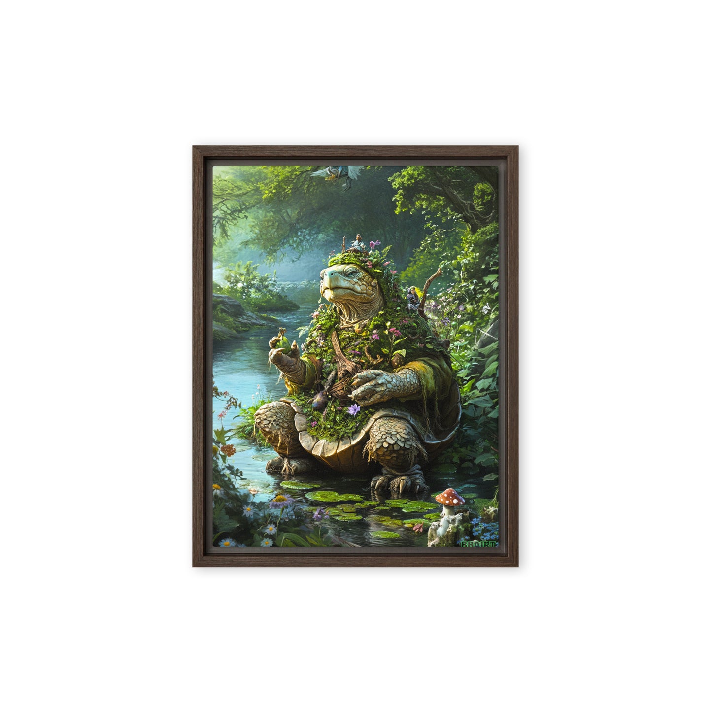 Wiseheart the Druid Turtle - Framed Canvas Print