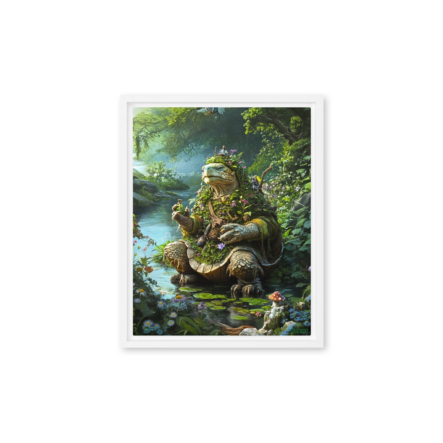 Wiseheart the Druid Turtle - Framed Canvas Print