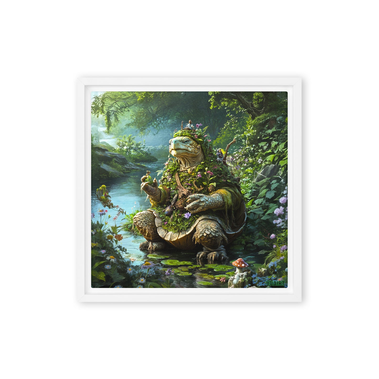 Wiseheart the Druid Turtle - Framed Canvas Print