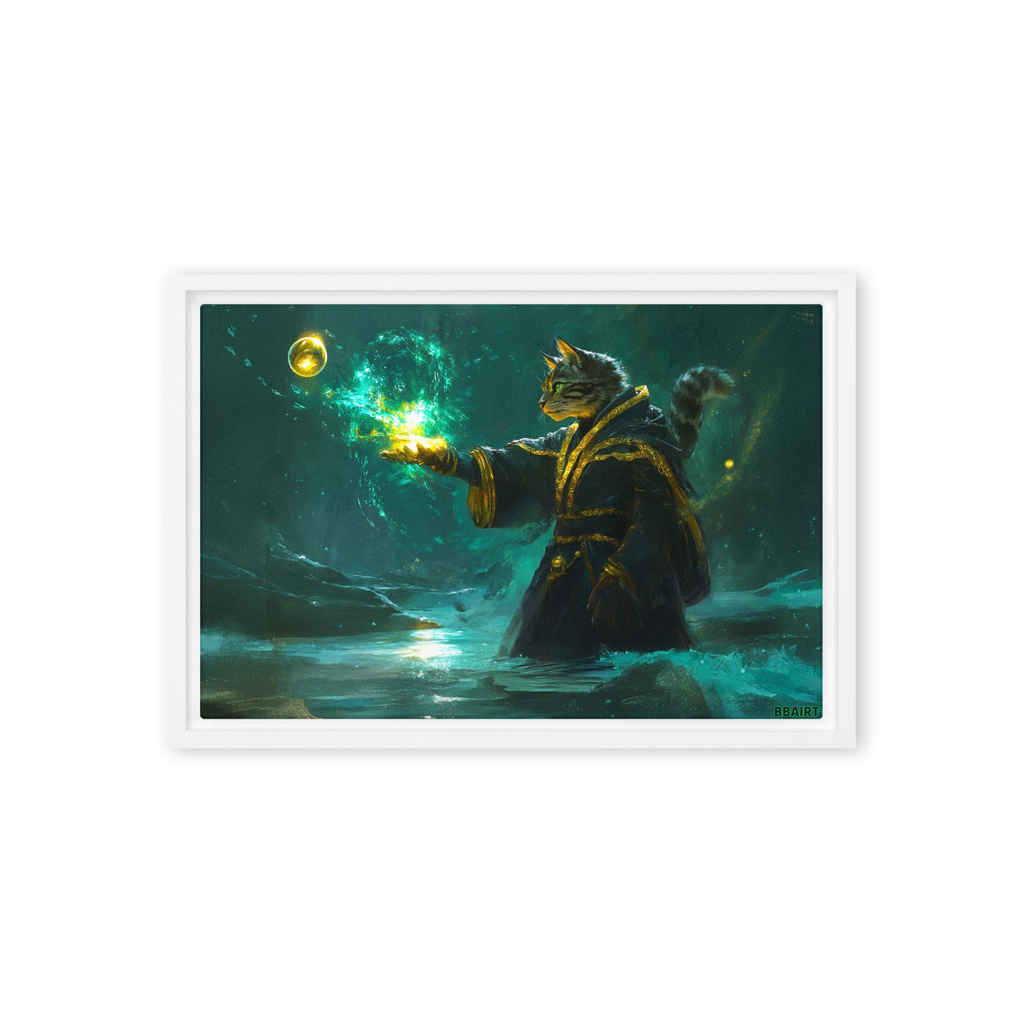 Mysticpaw the Spellcaster - Framed Canvas Print