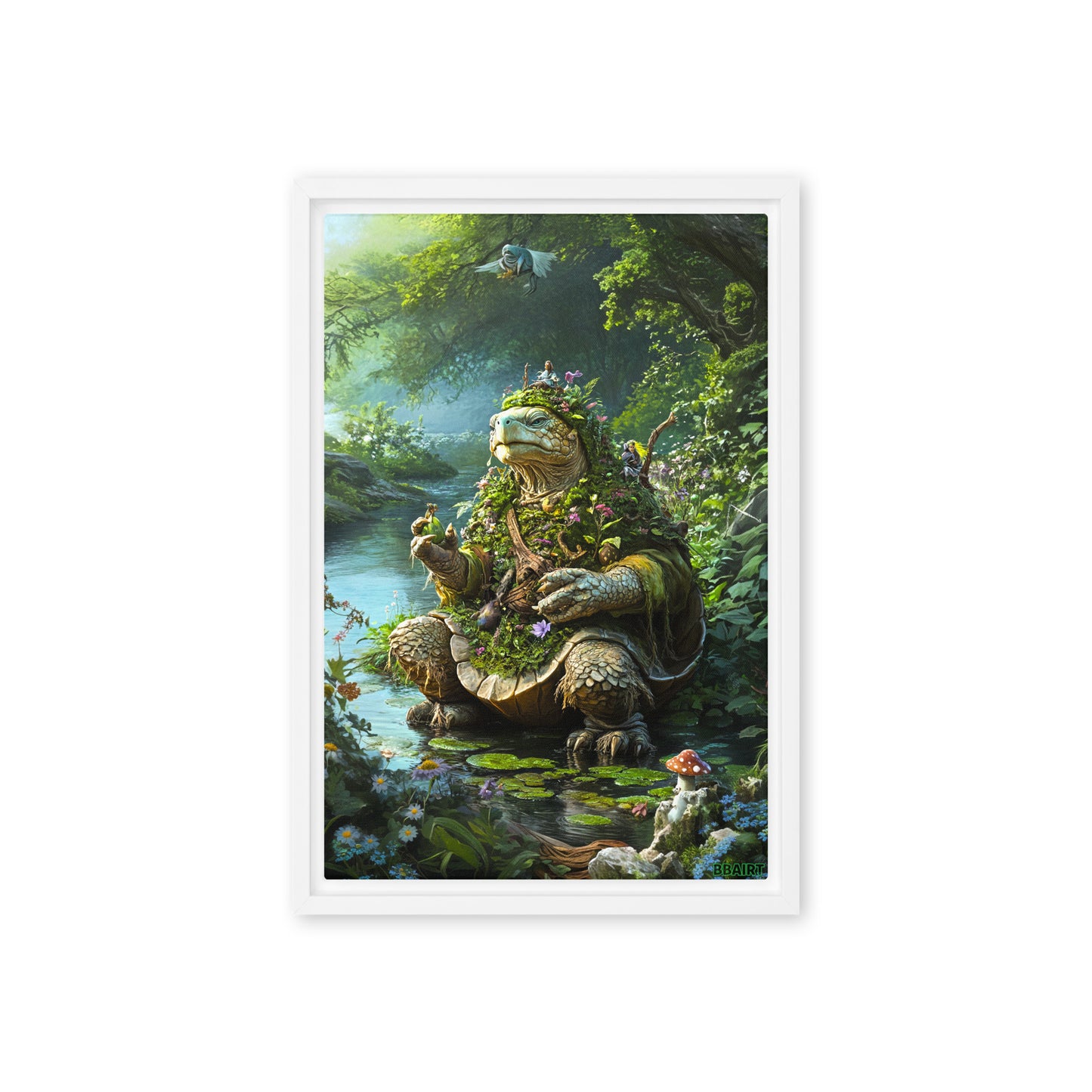 Wiseheart the Druid Turtle - Framed Canvas Print