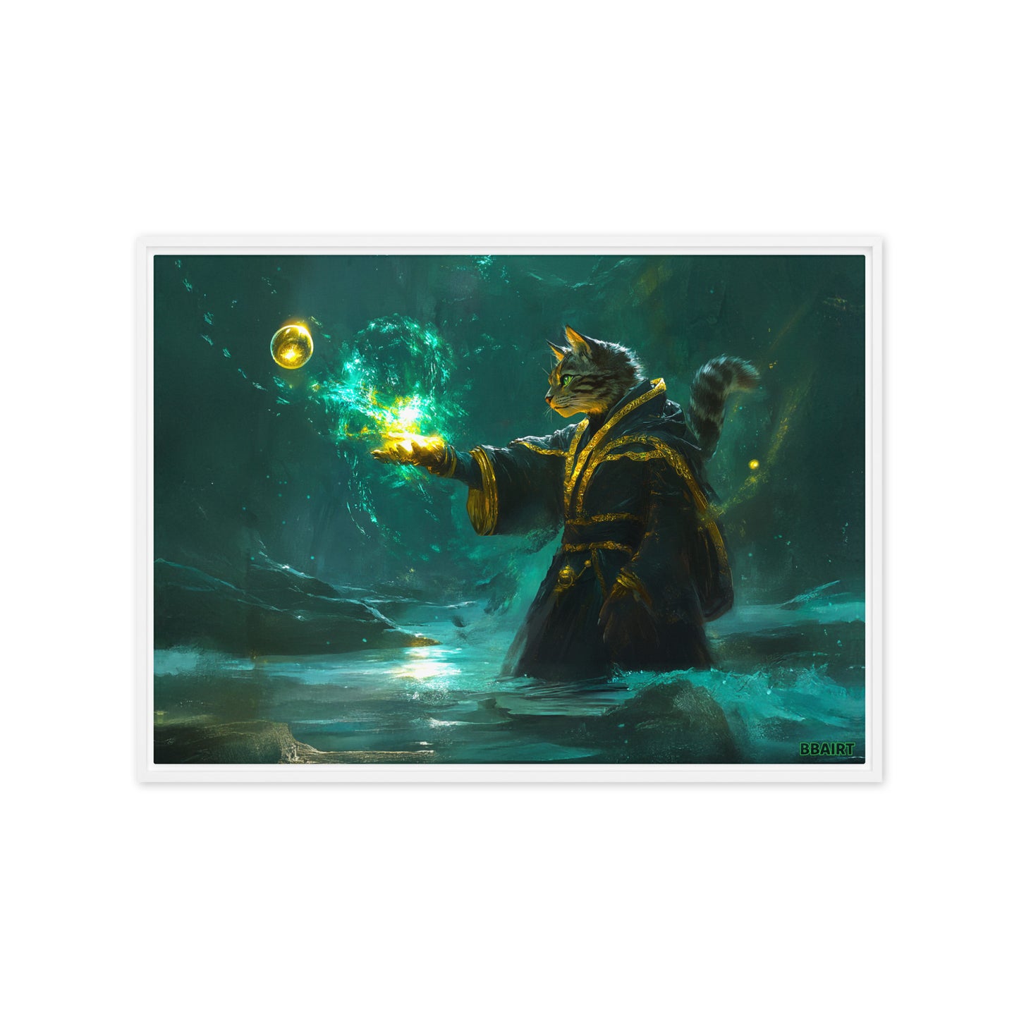 Mysticpaw the Spellcaster - Framed Canvas Print