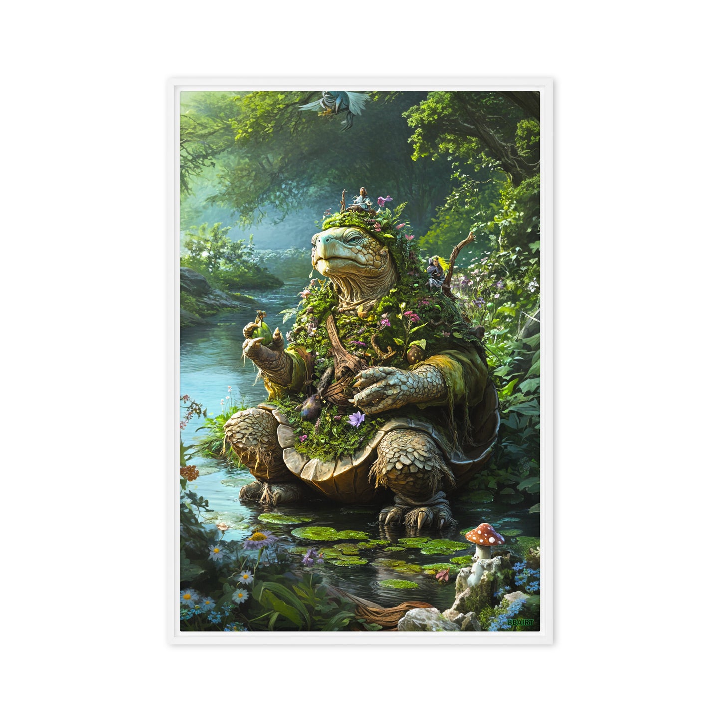 Wiseheart the Druid Turtle - Framed Canvas Print