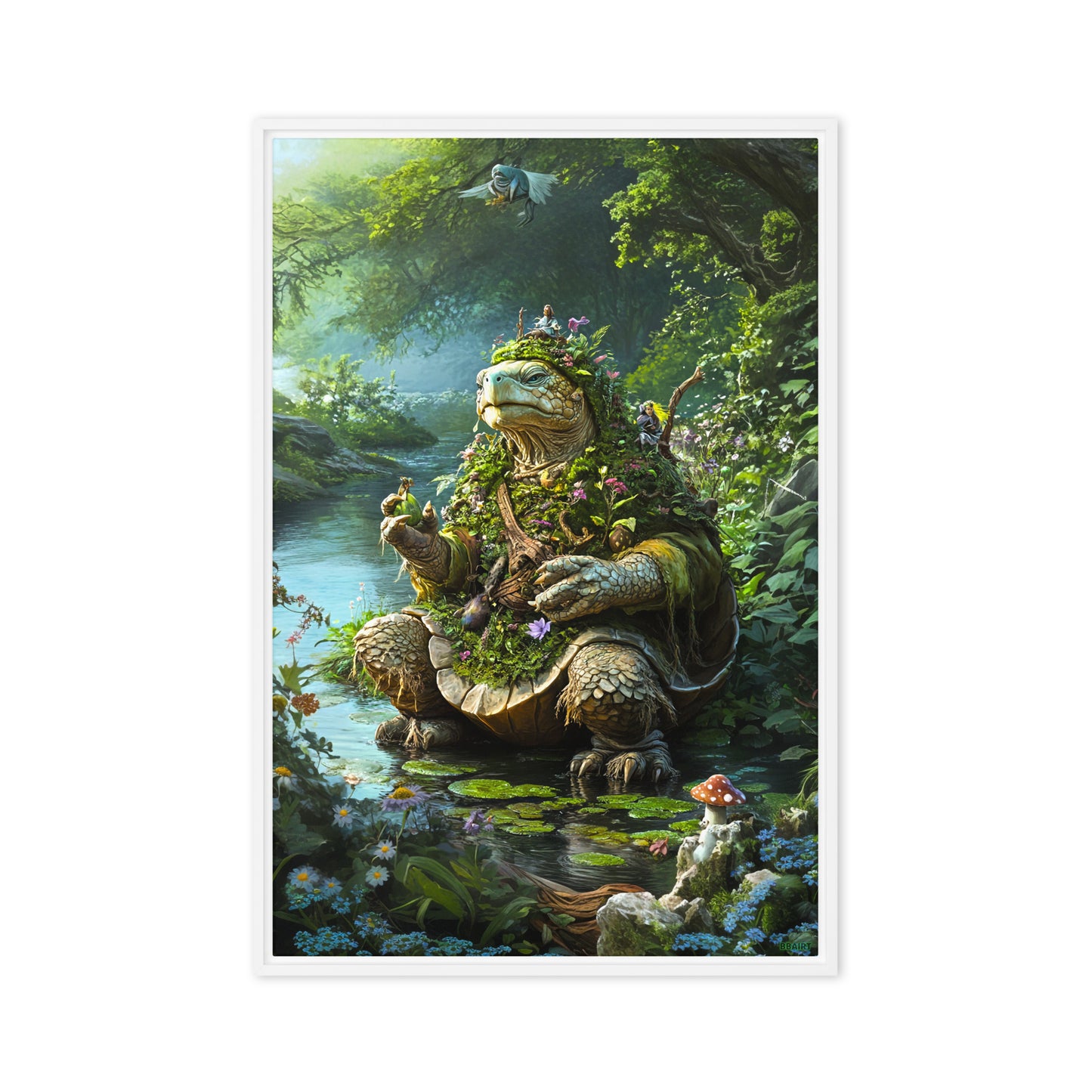 Wiseheart the Druid Turtle - Framed Canvas Print