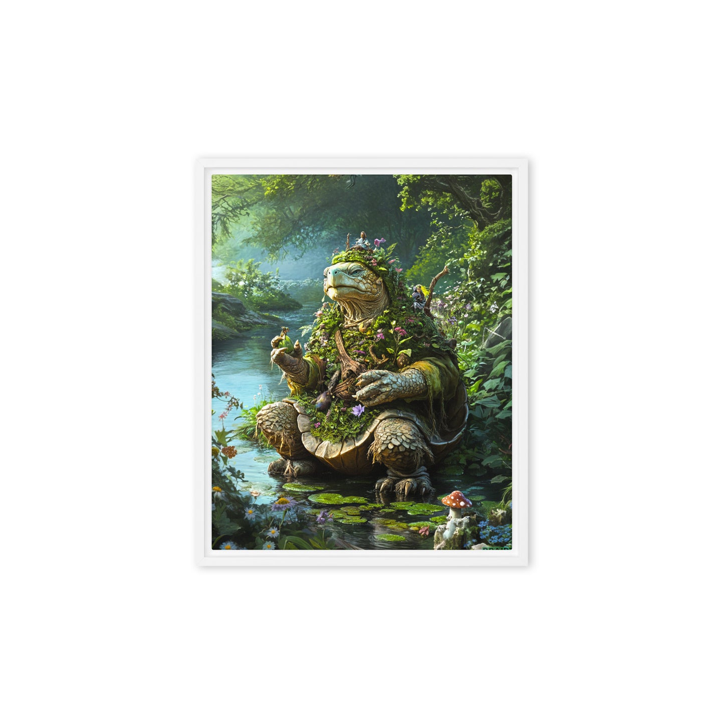 Wiseheart the Druid Turtle - Framed Canvas Print