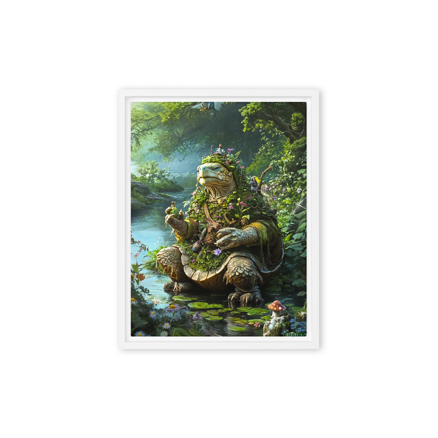 Wiseheart the Druid Turtle - Framed Canvas Print