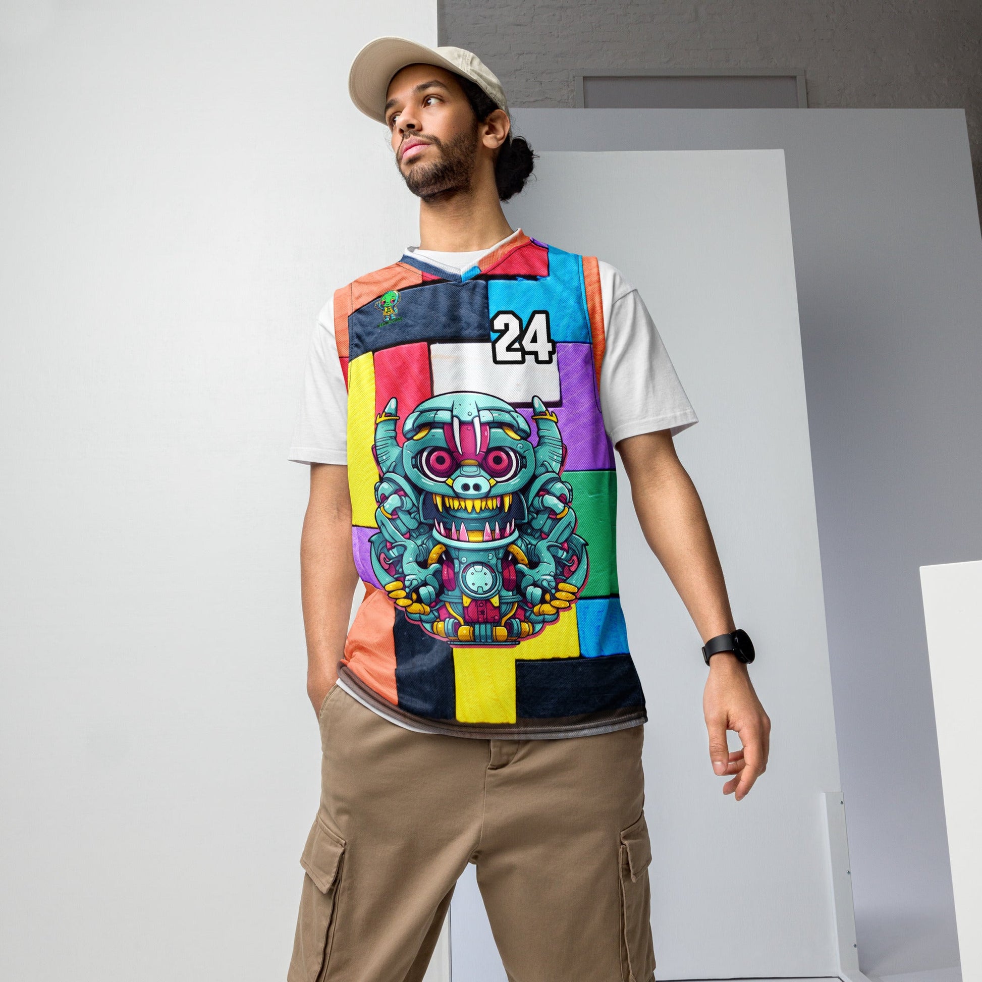 Gear Critter - Recycled unisex basketball jersey - Block Fusion Colorway - BBairt