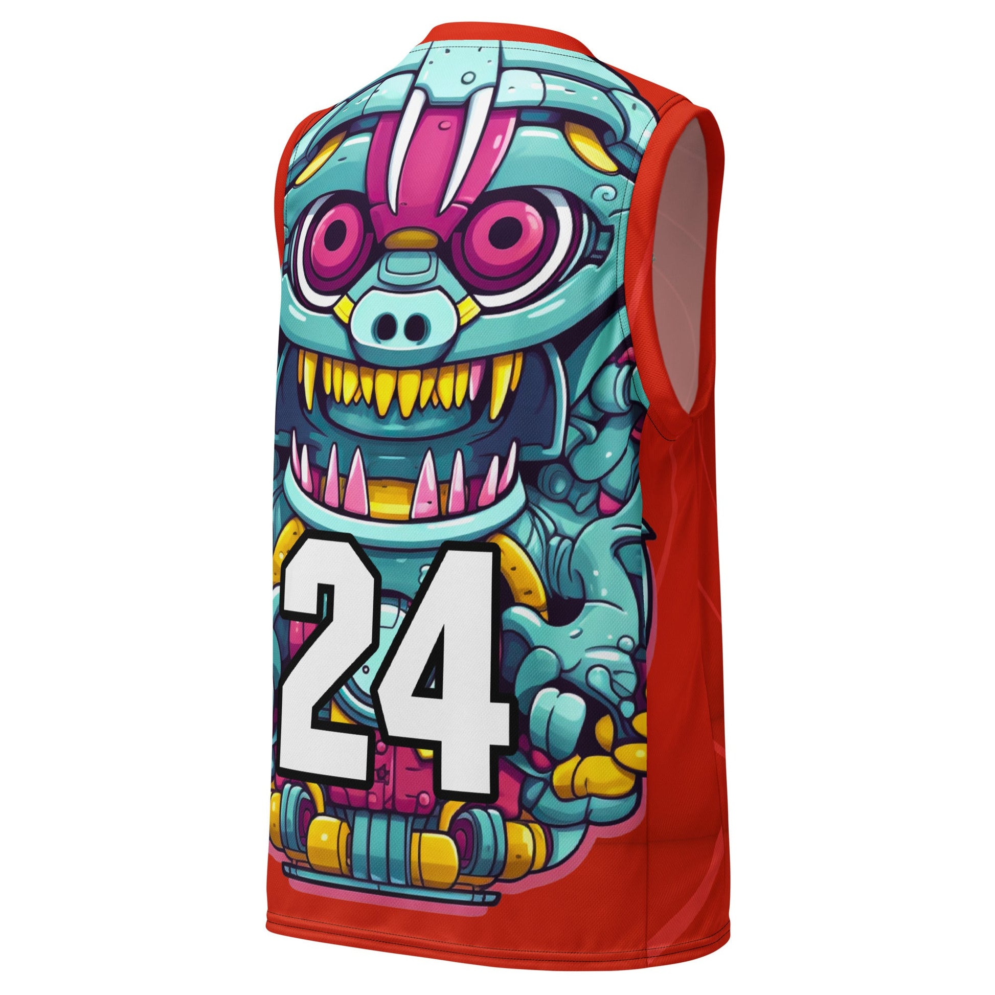 Gear Critter - Recycled unisex basketball jersey - Crimson Vortex Colorway - BBairt