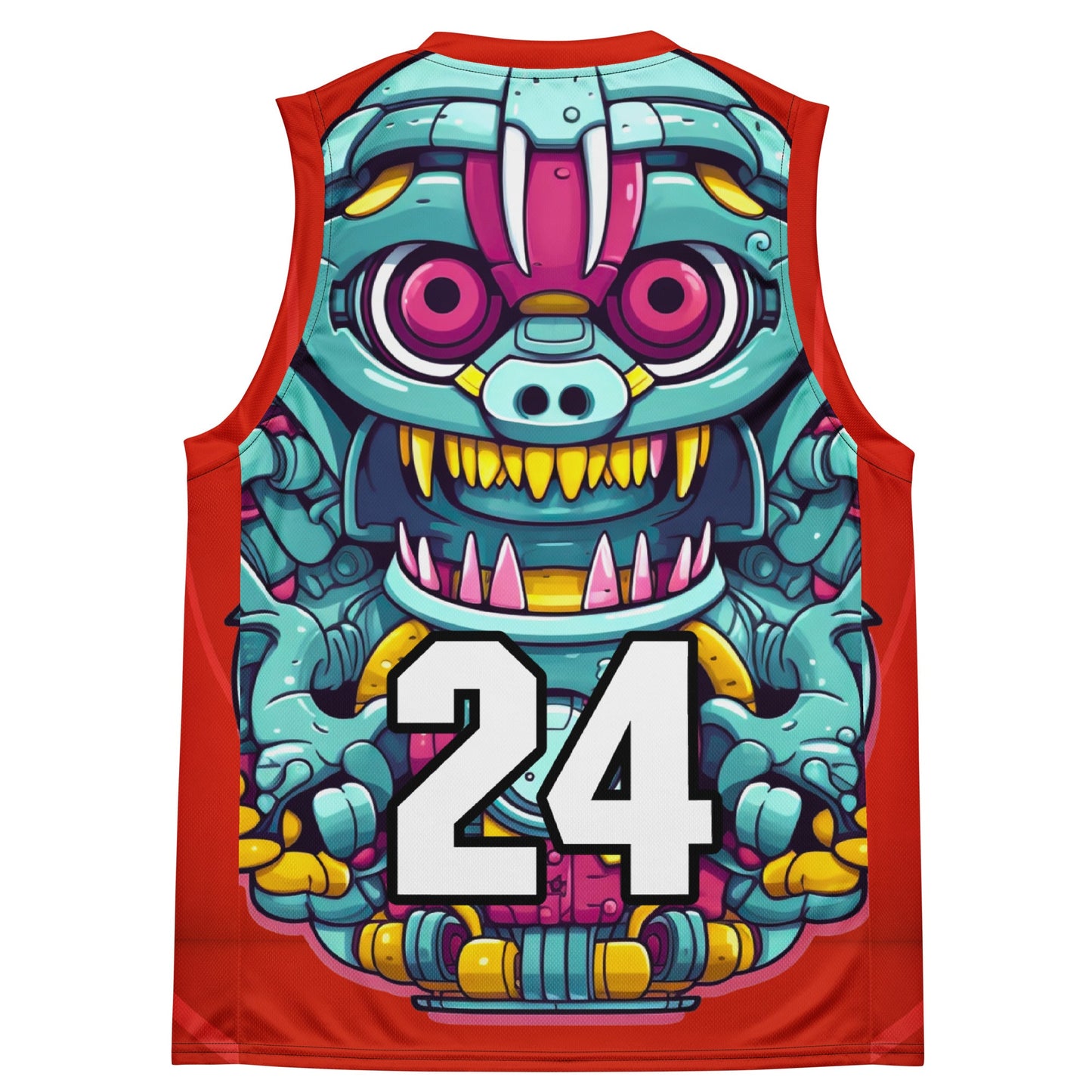Gear Critter - Recycled unisex basketball jersey - Crimson Vortex Colorway - BBairt