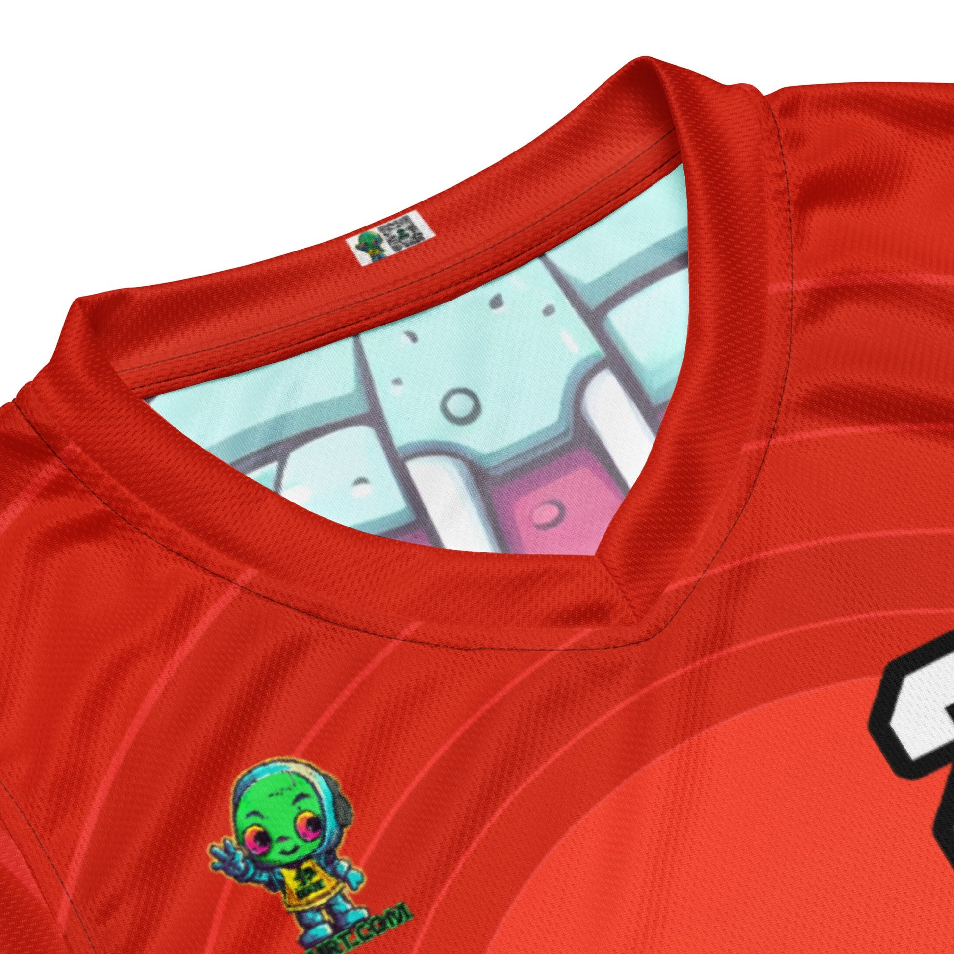 Gear Critter - Recycled unisex basketball jersey - Crimson Vortex Colorway - BBairt