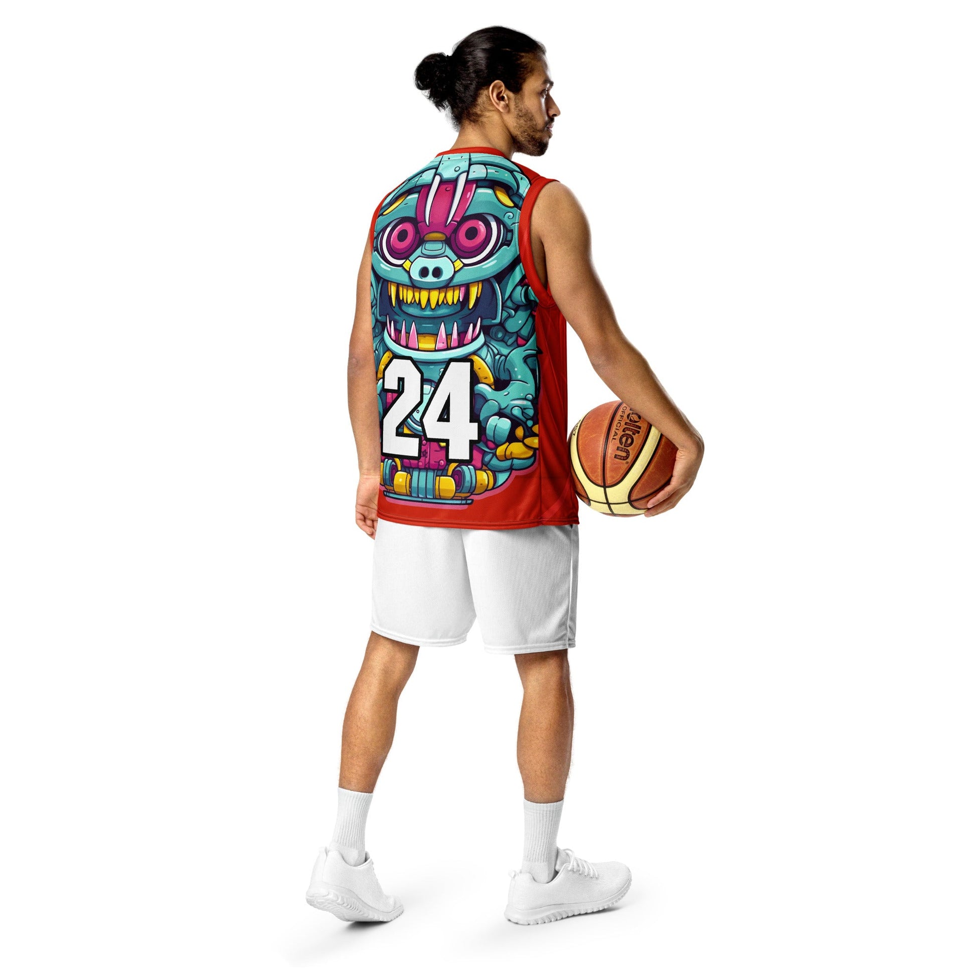 Gear Critter - Recycled unisex basketball jersey - Crimson Vortex Colorway - BBairt