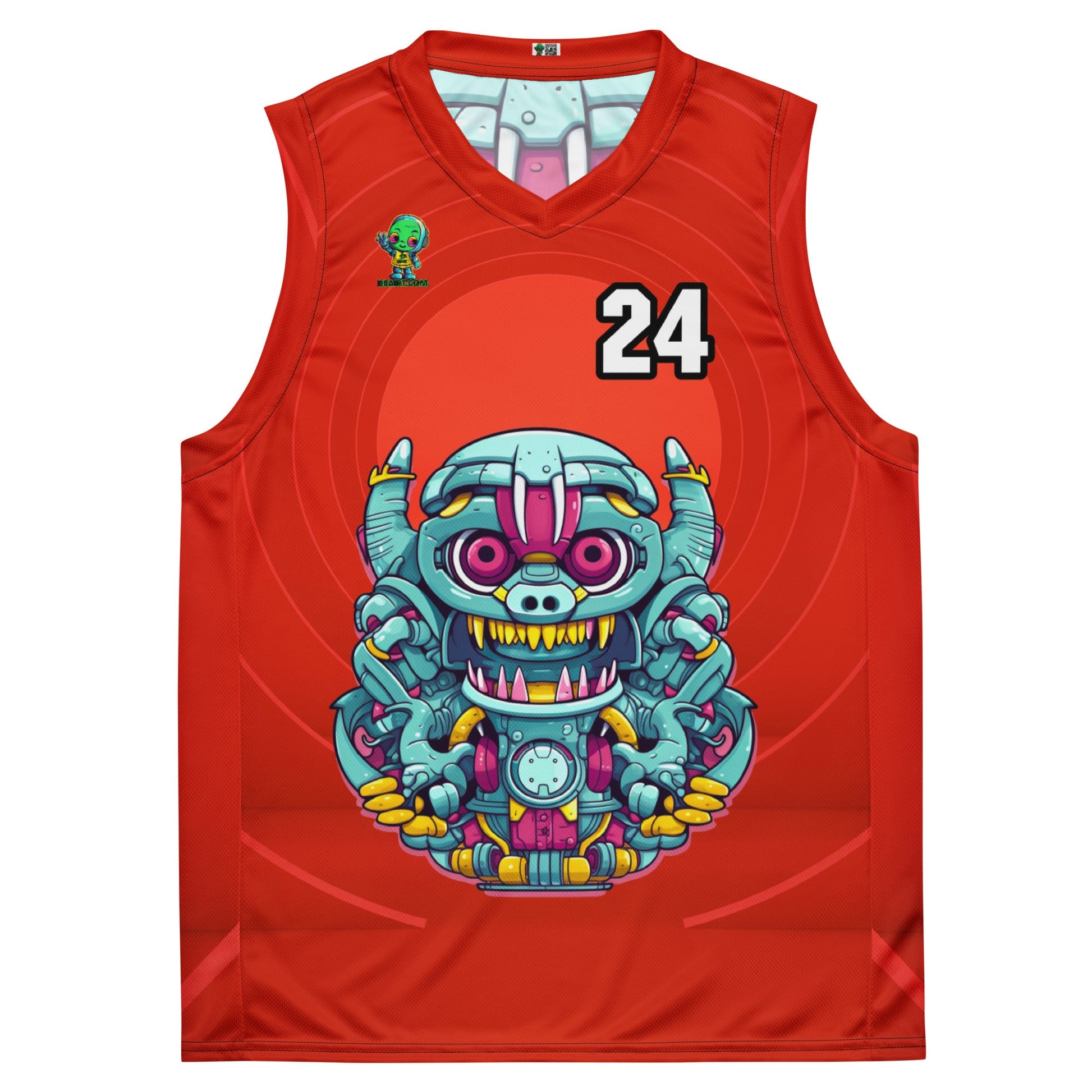 Gear Critter - Recycled unisex basketball jersey - Crimson Vortex Colorway - BBairt