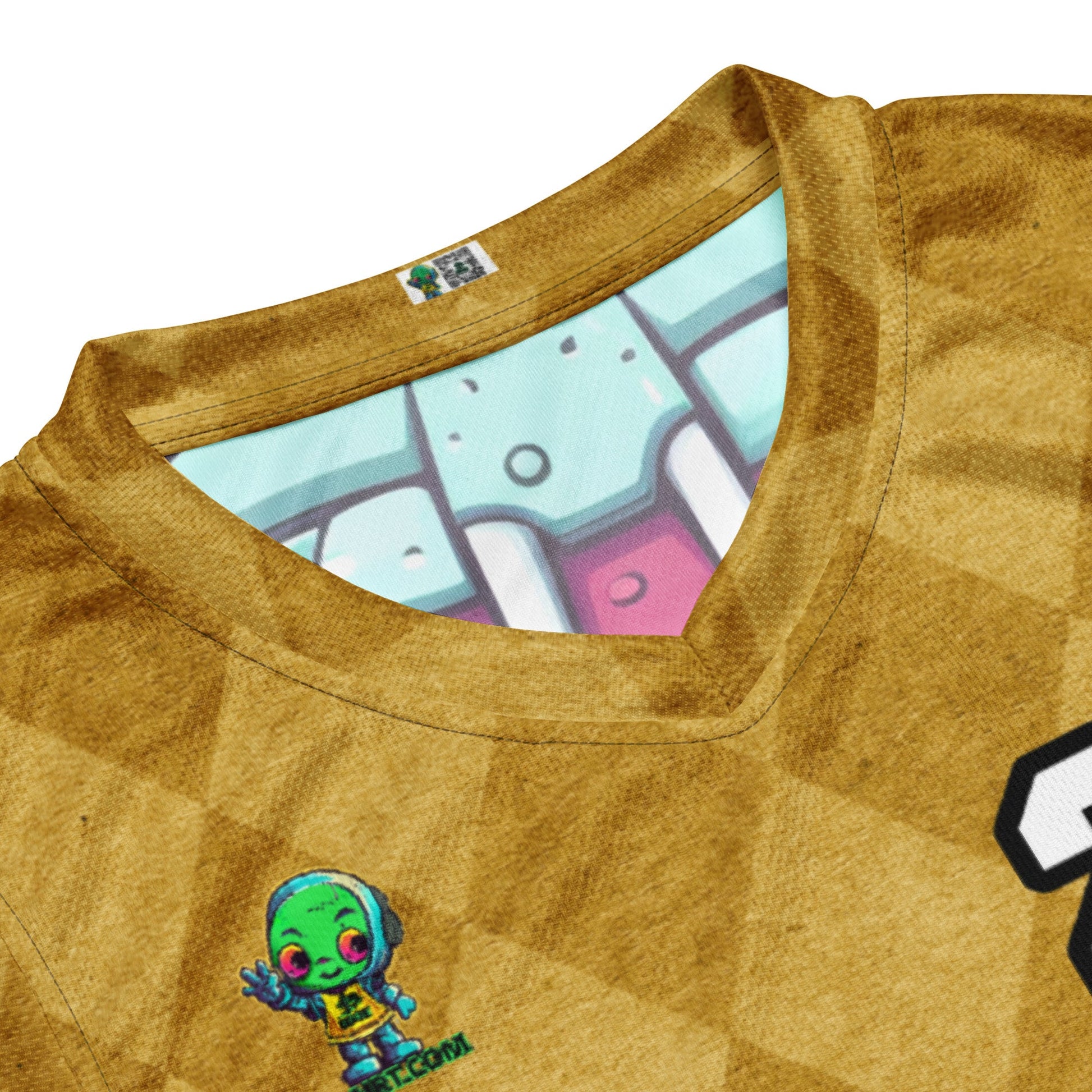 Gear Critter - Recycled unisex basketball jersey - Golden Argyle Colorway - BBairt