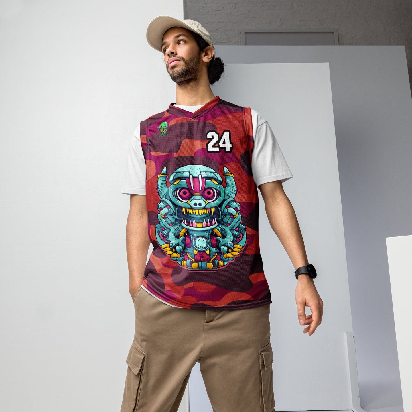 Gear Critter - Recycled unisex basketball jersey - Inferno Camo Colorway - BBairt