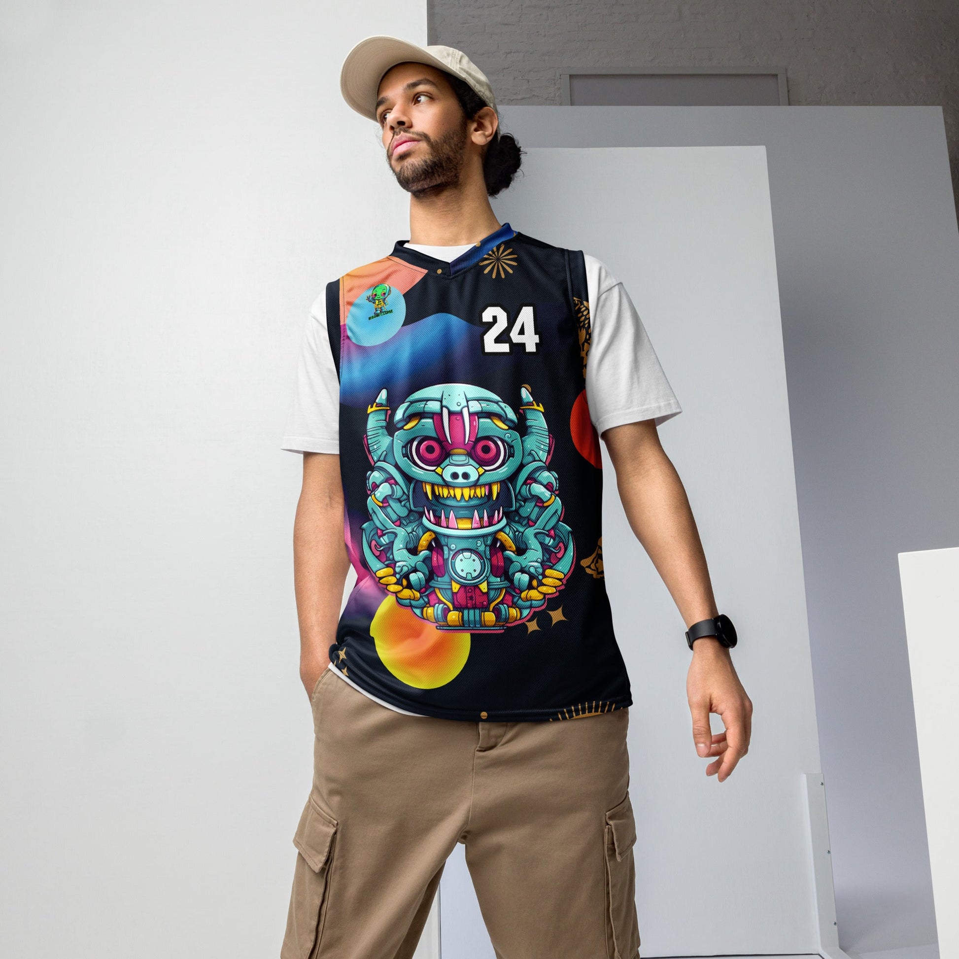 Gear Critter - Recycled unisex basketball jersey - Nebula Night Colorway - BBairt