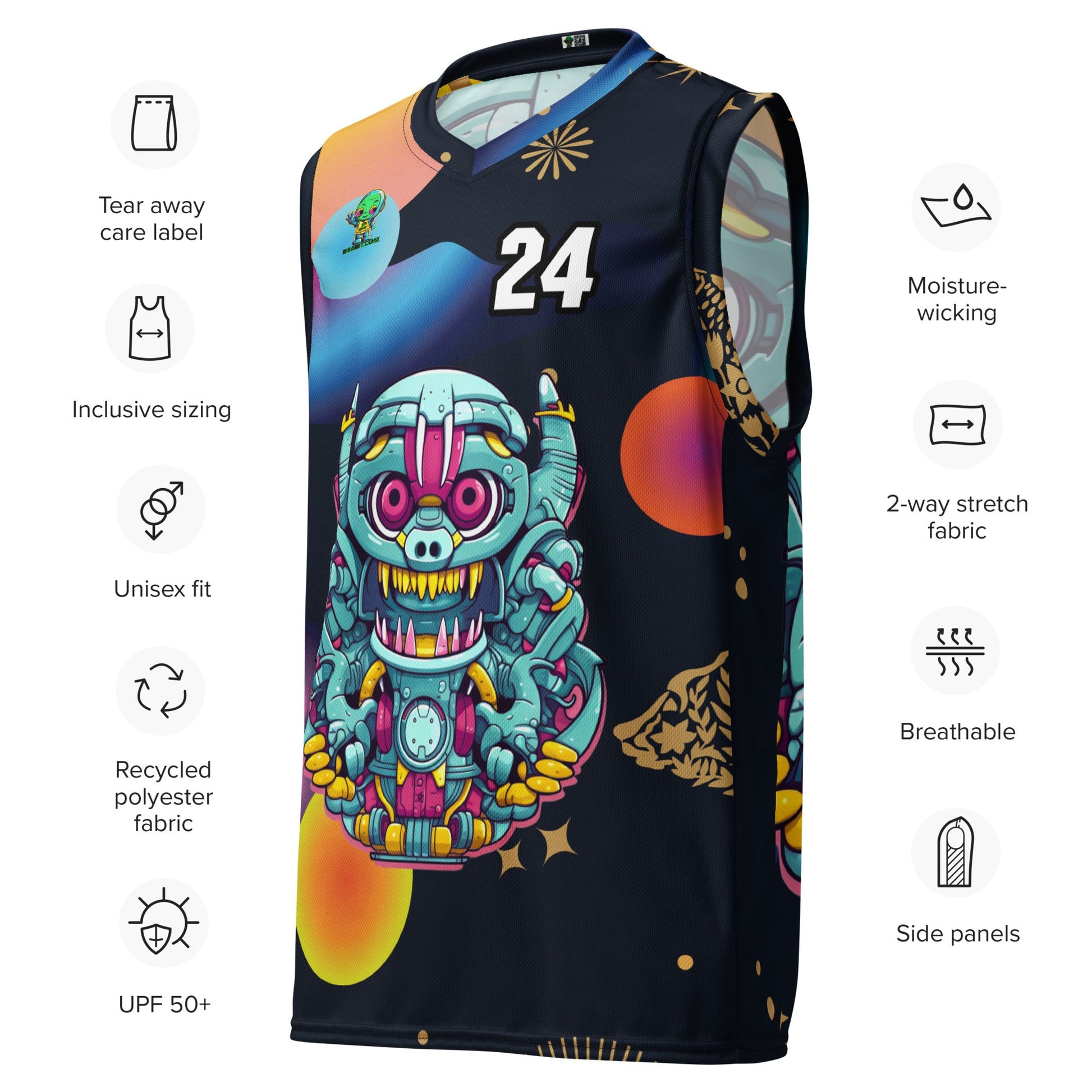 Gear Critter - Recycled unisex basketball jersey - Nebula Night Colorway - BBairt