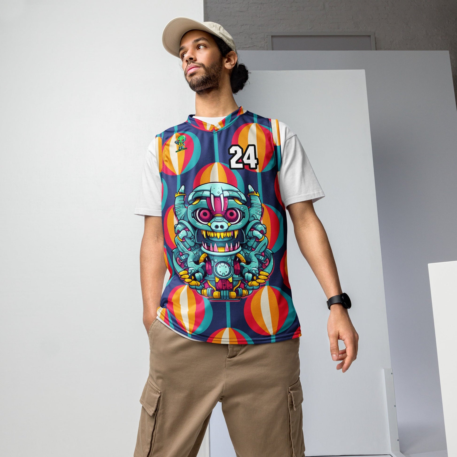 Gear Critter - Recycled unisex basketball jersey - Retro Carnival Colorway - BBairt