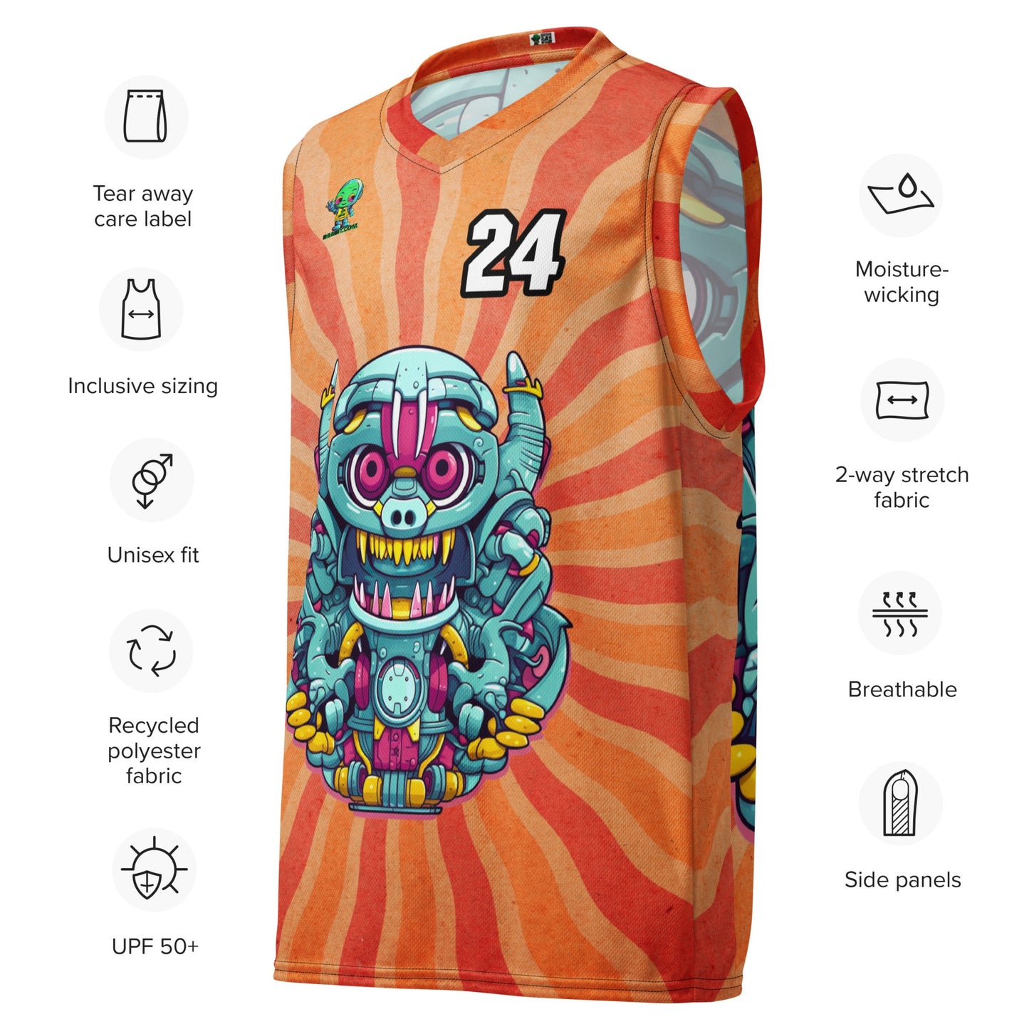 Gear Critter - Recycled unisex basketball jersey - Solar Flare Colorway - BBairt